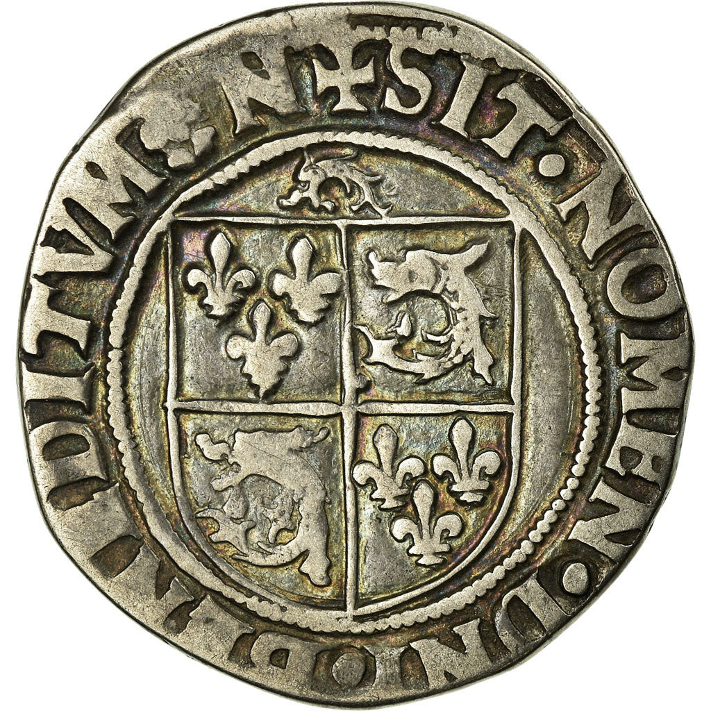 Moneta, Francja, Teston, Grenoble, VF(20-25), Srebro, Duplessy:826B