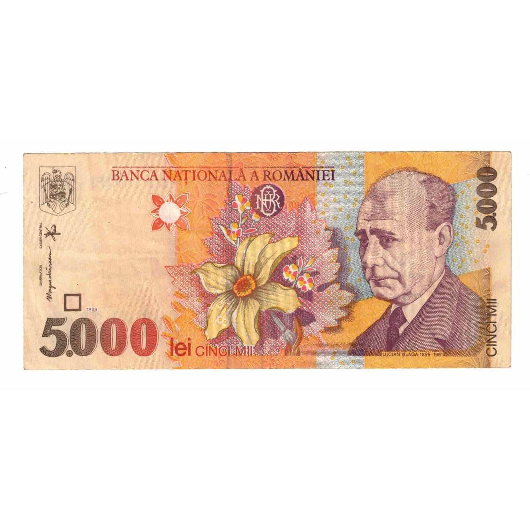 Billete, 5000 Lei, 1998, Rumanía, KM:107a, MBC
