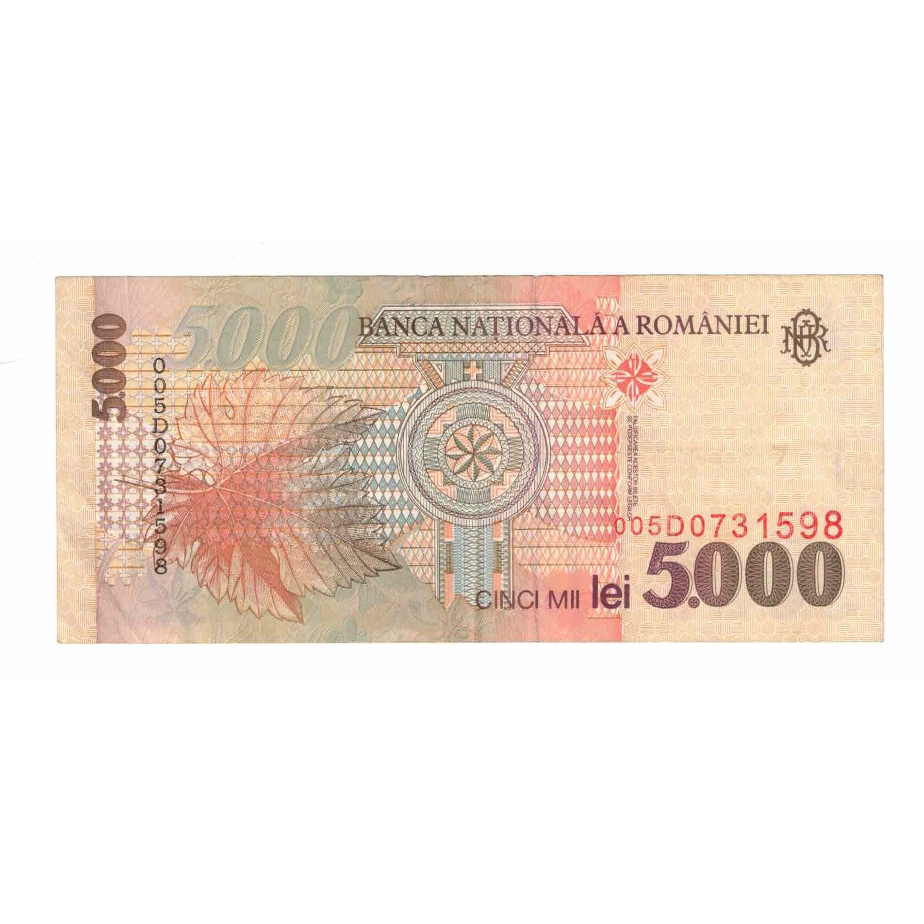 Billete, 5000 Lei, 1998, Rumanía, KM:107a, MBC