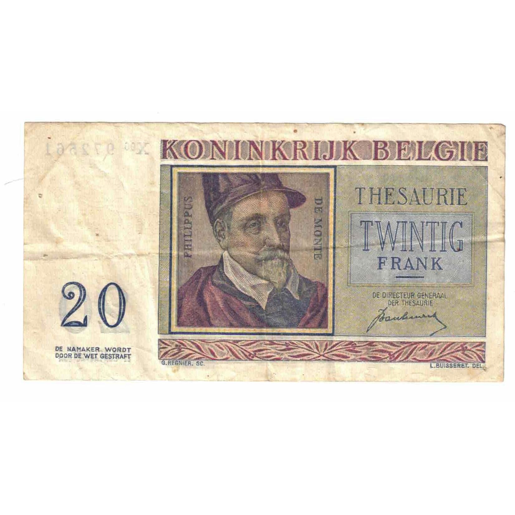 Geldschein, Belgien, 20 Francs, 1950, 1950-07-01, KM:132a, SS