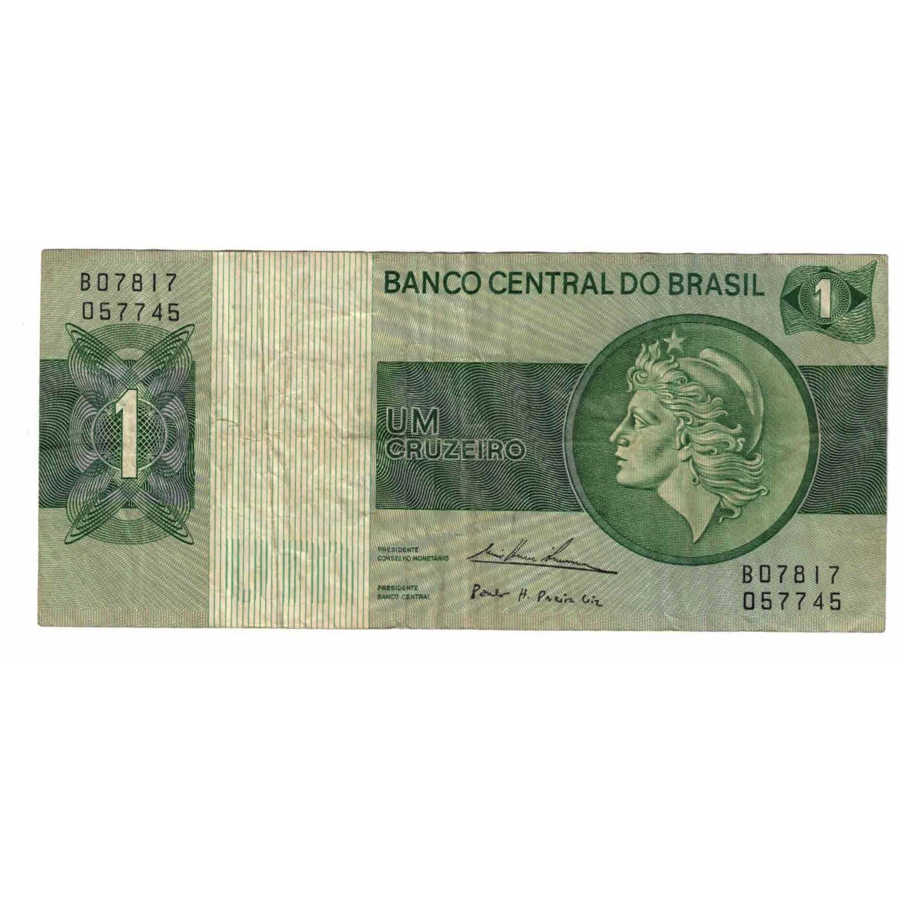 Nota, Brasil, 1 Cruzeiro, Undated (1975), KM:191Ab, EF(40-45)