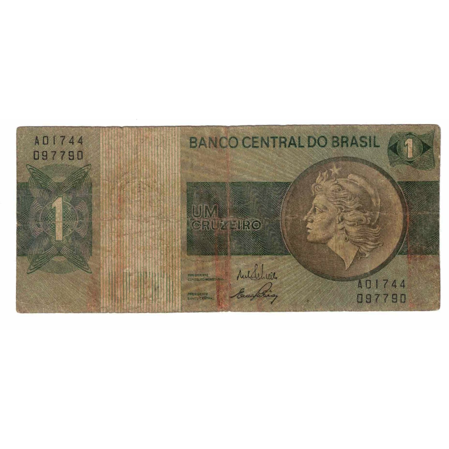 Banknot, Brazylia, 1 Cruzeiro, UNDATED 1970, KM:191a, VG(8-10)