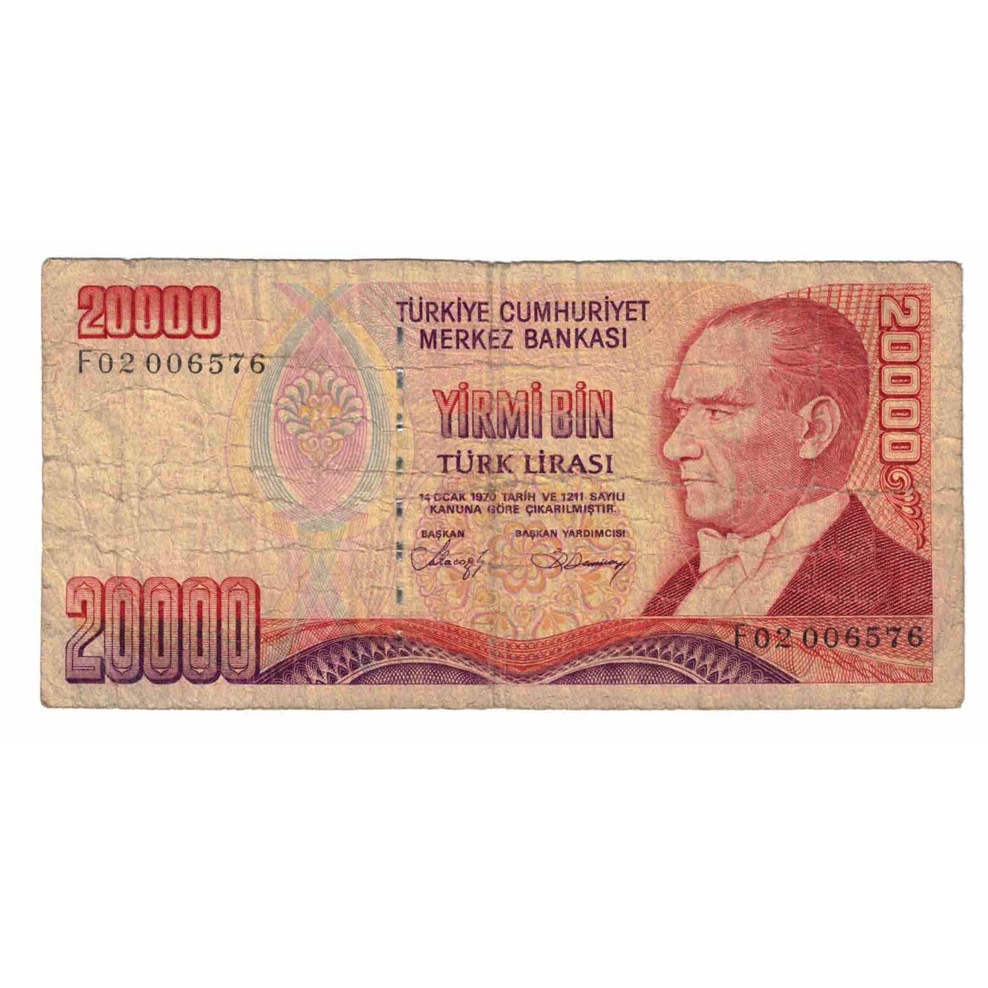 Geldschein, Türkei, 20,000 Lira, 1988-1993, KM:201, SGE