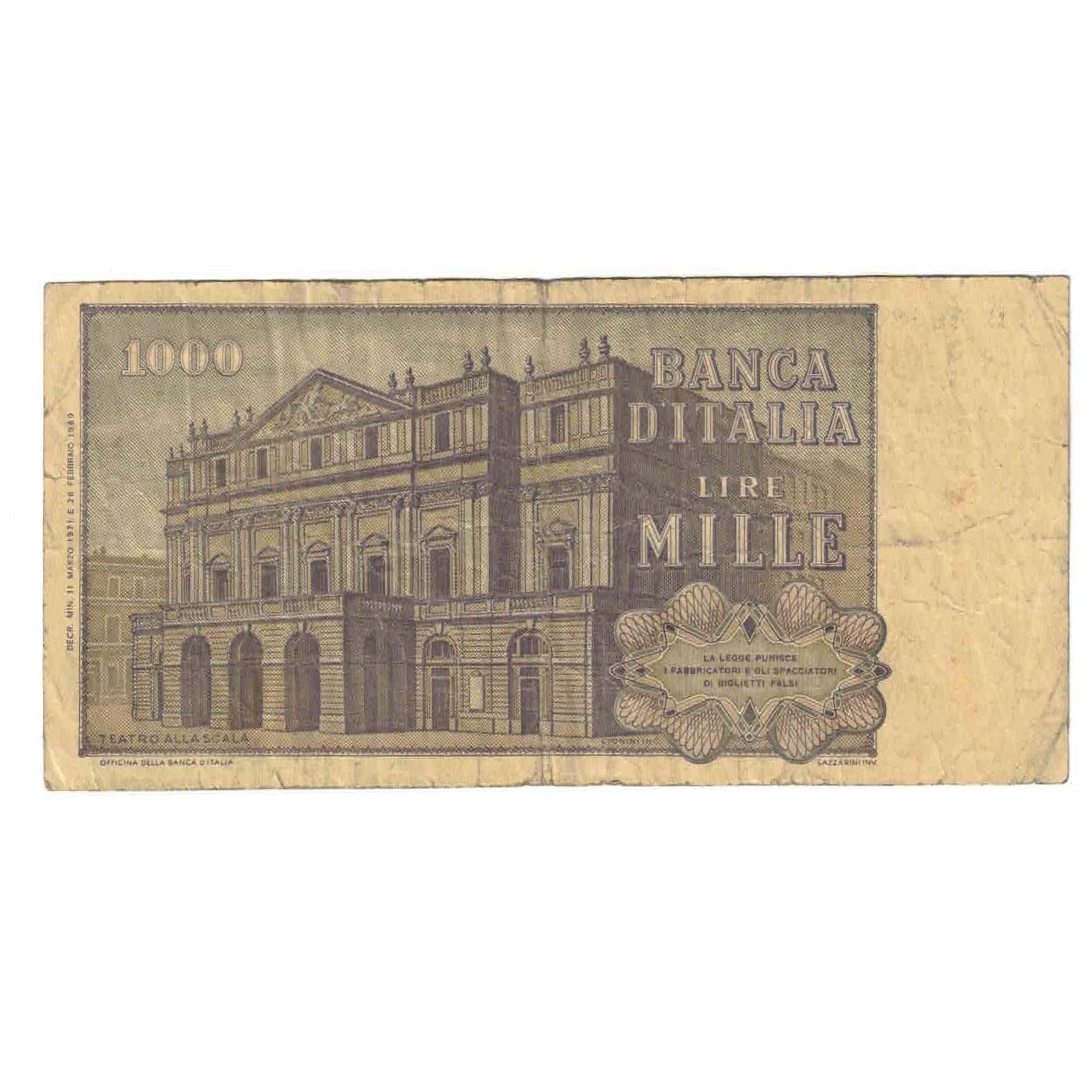 Banconote, Italia, 1000 Lire, 1971, 1971-03-11, KM:101b, MB
