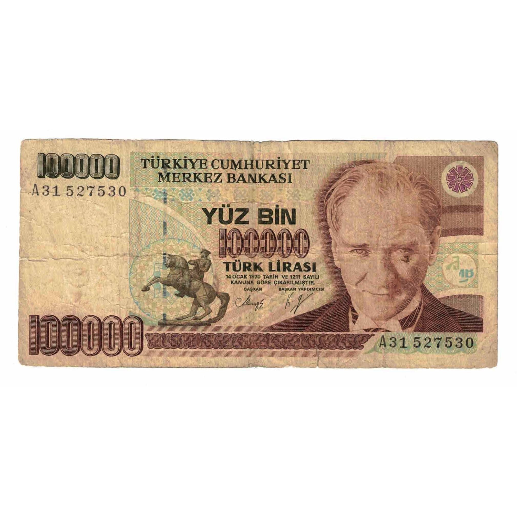 Geldschein, Türkei, 100,000 Lira, KM:205, SGE