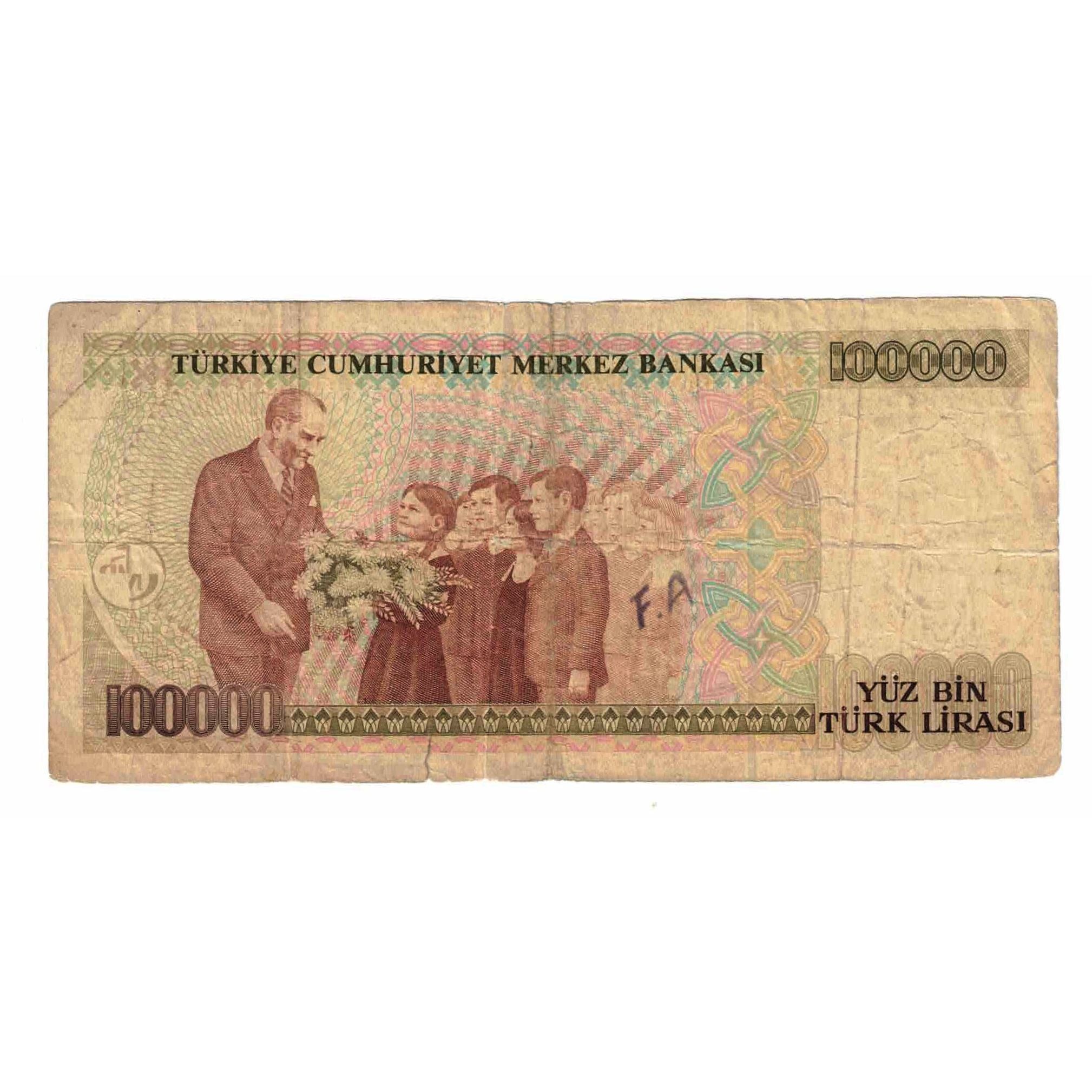 Geldschein, Türkei, 100,000 Lira, KM:205, SGE