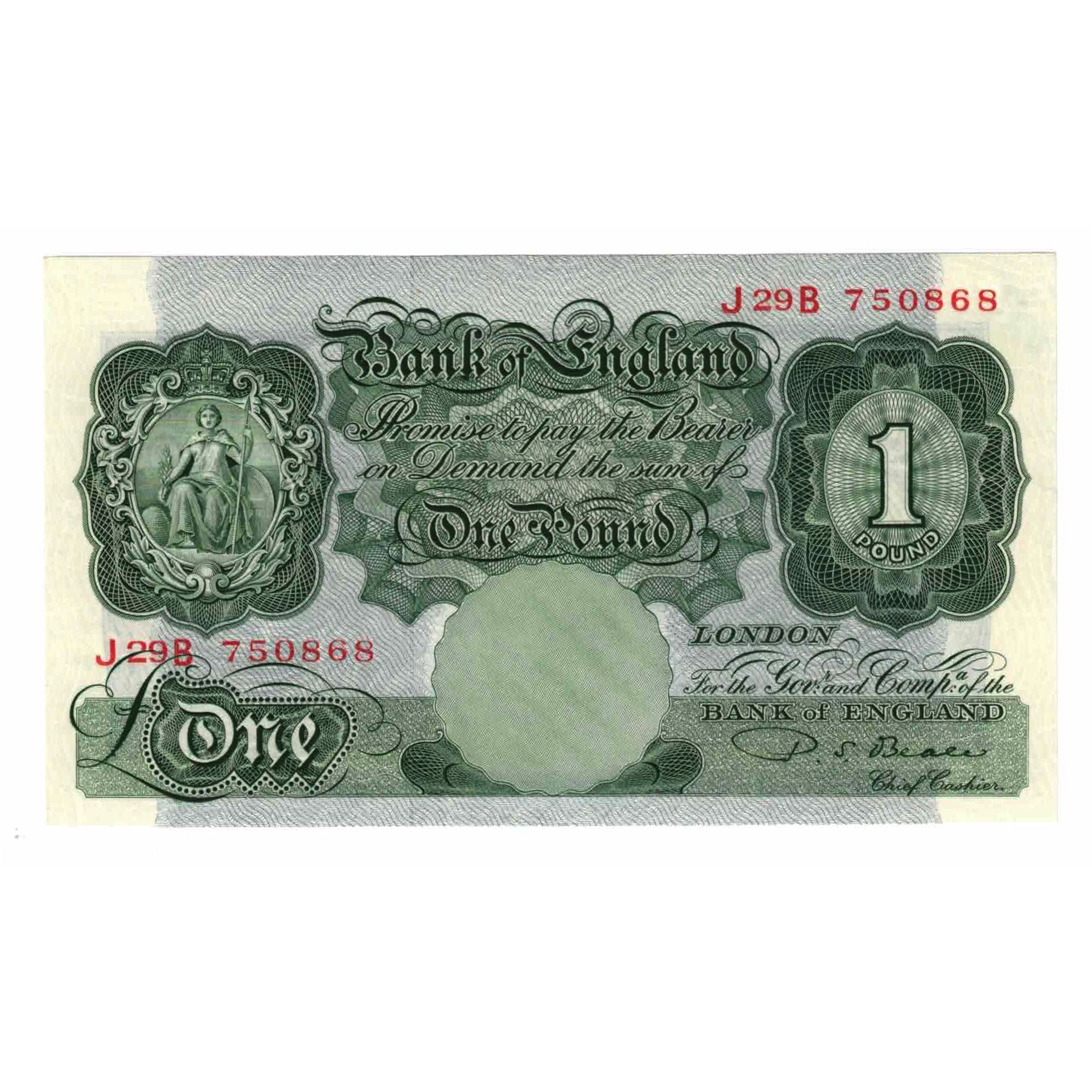 Banknote, Great Britain, 1 Pound, 1949-1955, KM:369b, UNC(65-70)