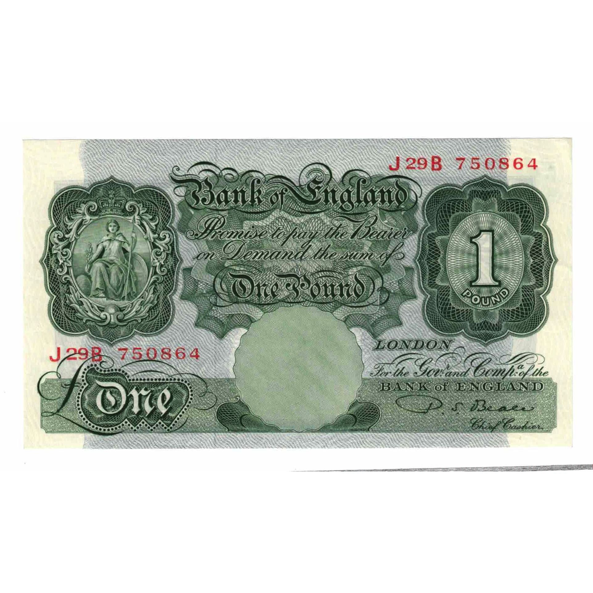 Billete, 1 Pound, 1949-1955, Gran Bretaña, KM:369b, UNC