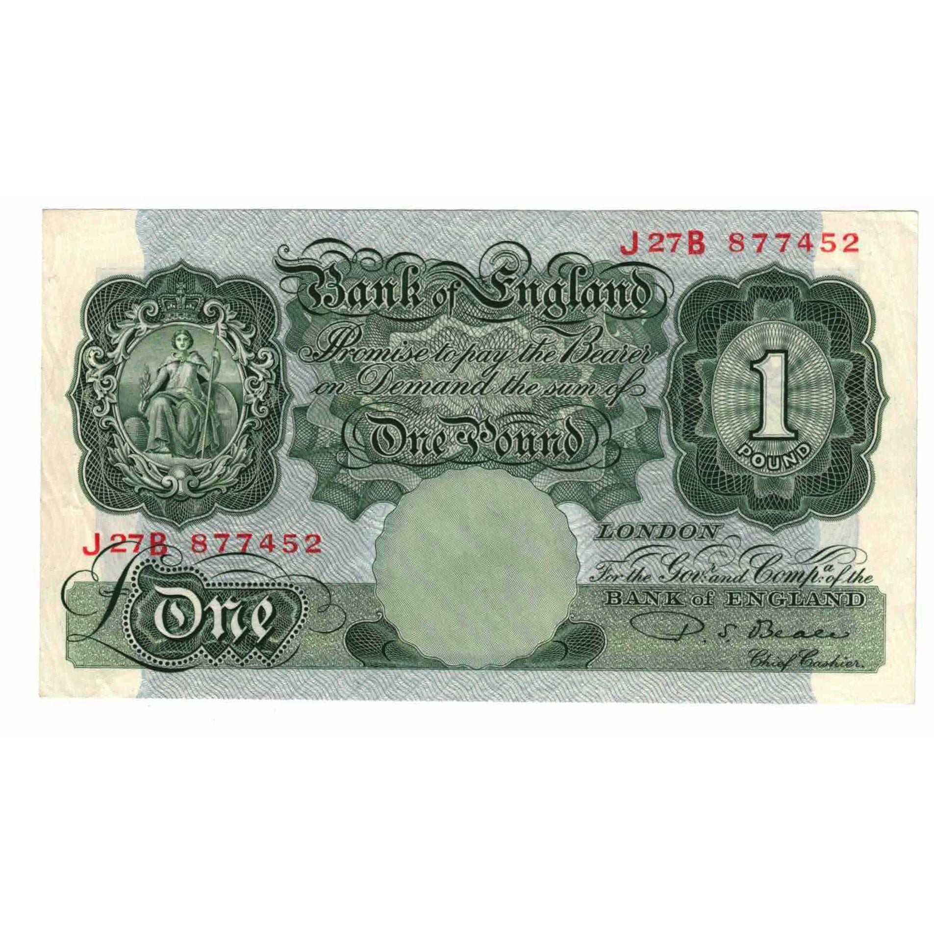 Banknote, Great Britain, 1 Pound, 1949-1955, KM:369b, AU(55-58)