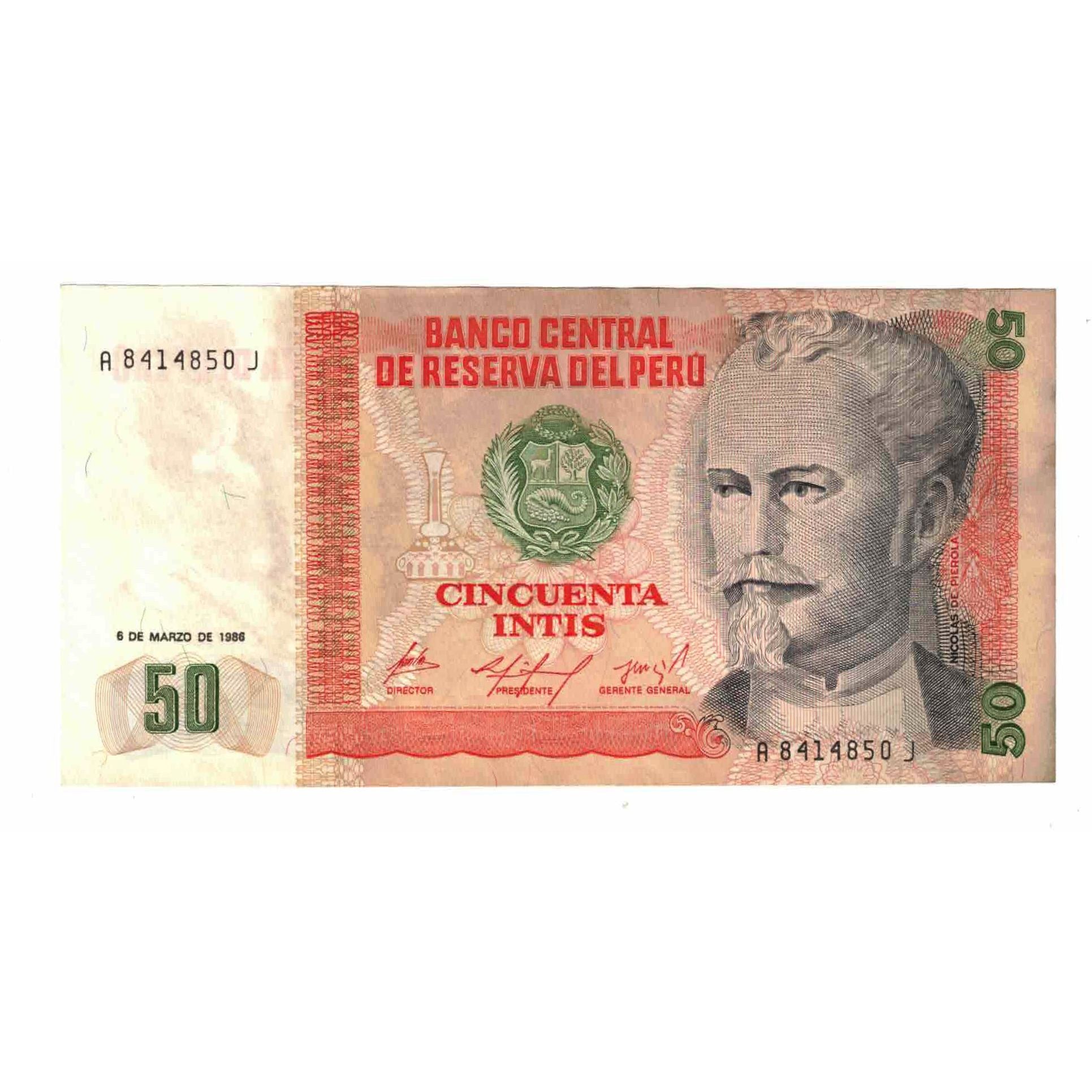 Banknote, Peru, 50 Intis, 1986, 1986-03-06, KM:131a, EF(40-45)