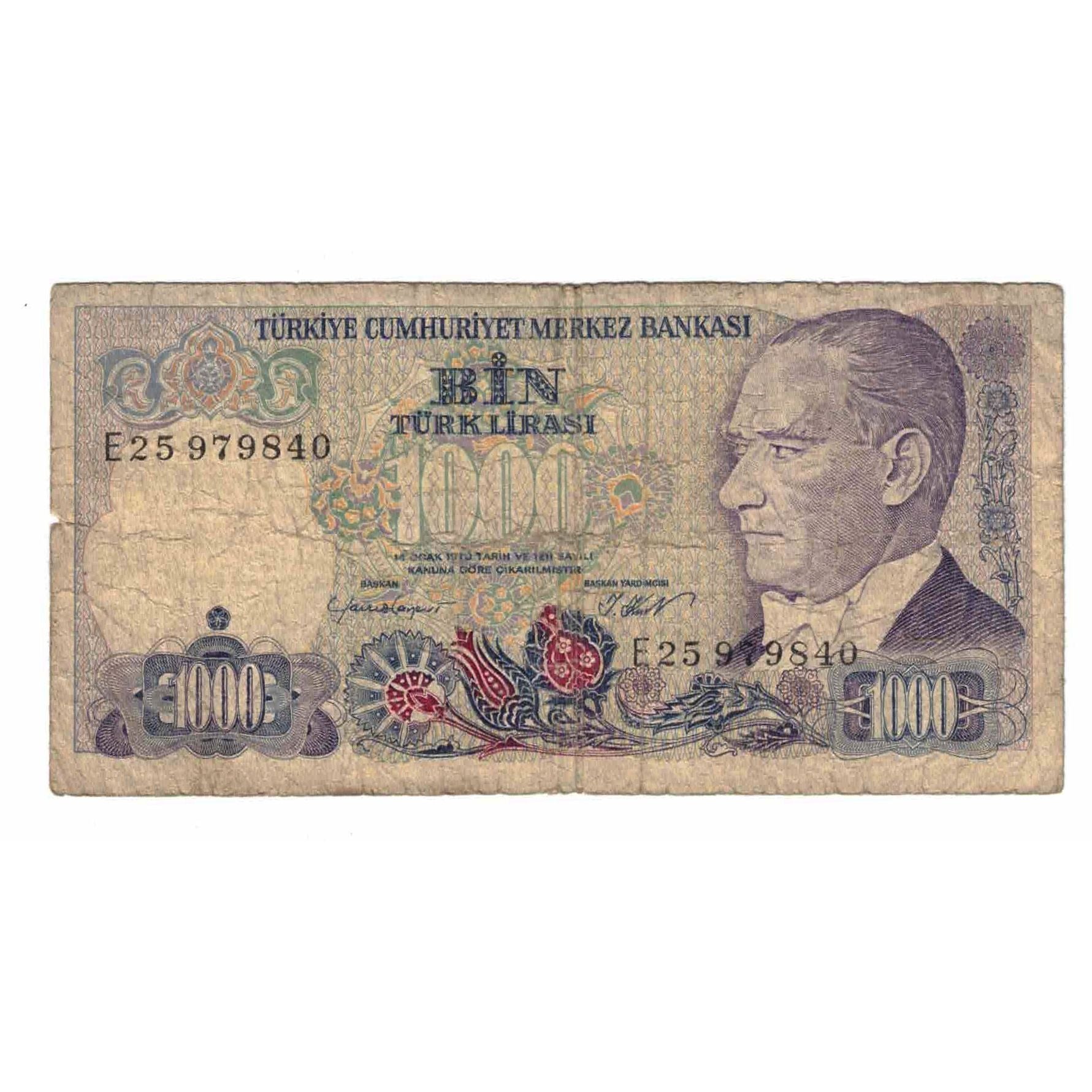 Geldschein, Türkei, 1000 Lira, Undated (1986), KM:196, SGE