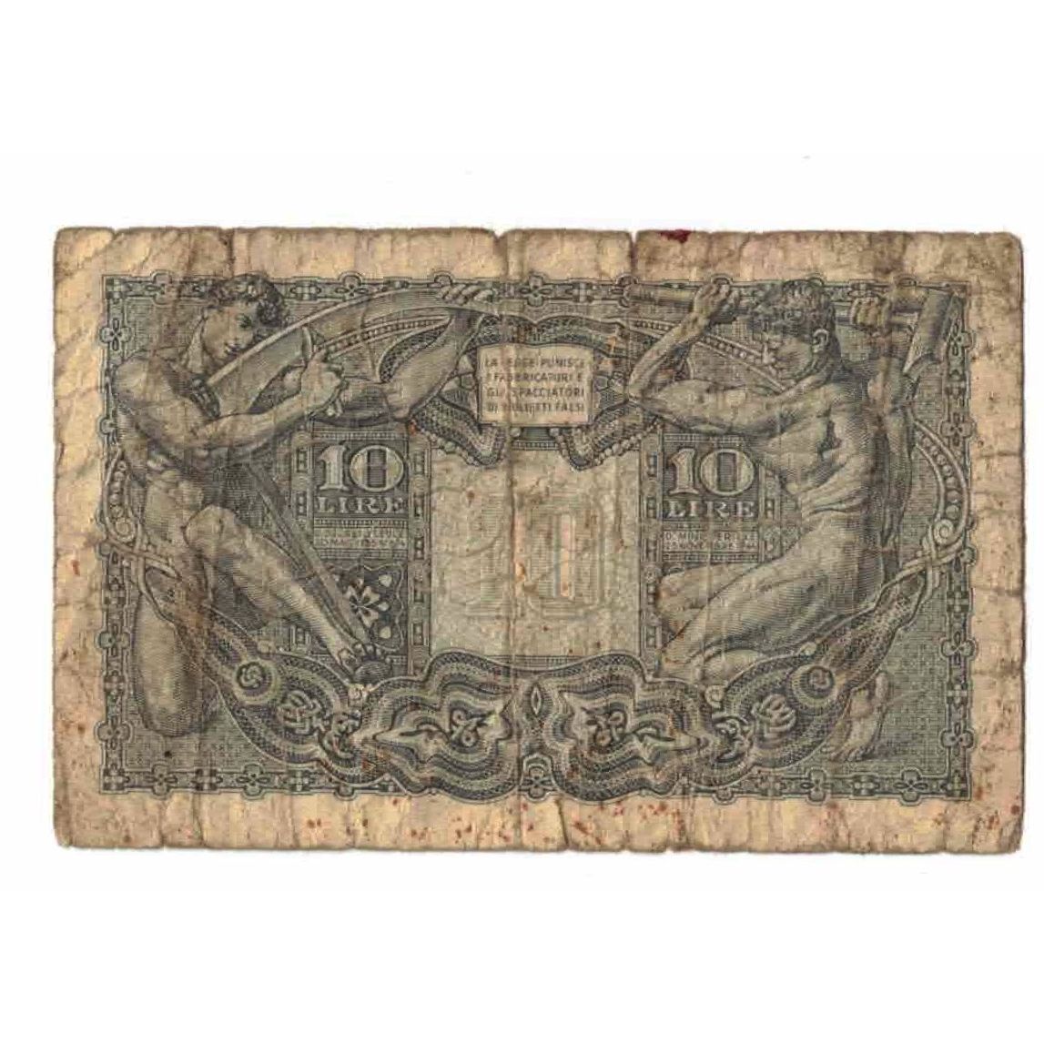 Banknote, Italy, 10 Lire, 1944, 1944-11-23, KM:32a, AG(1-3)