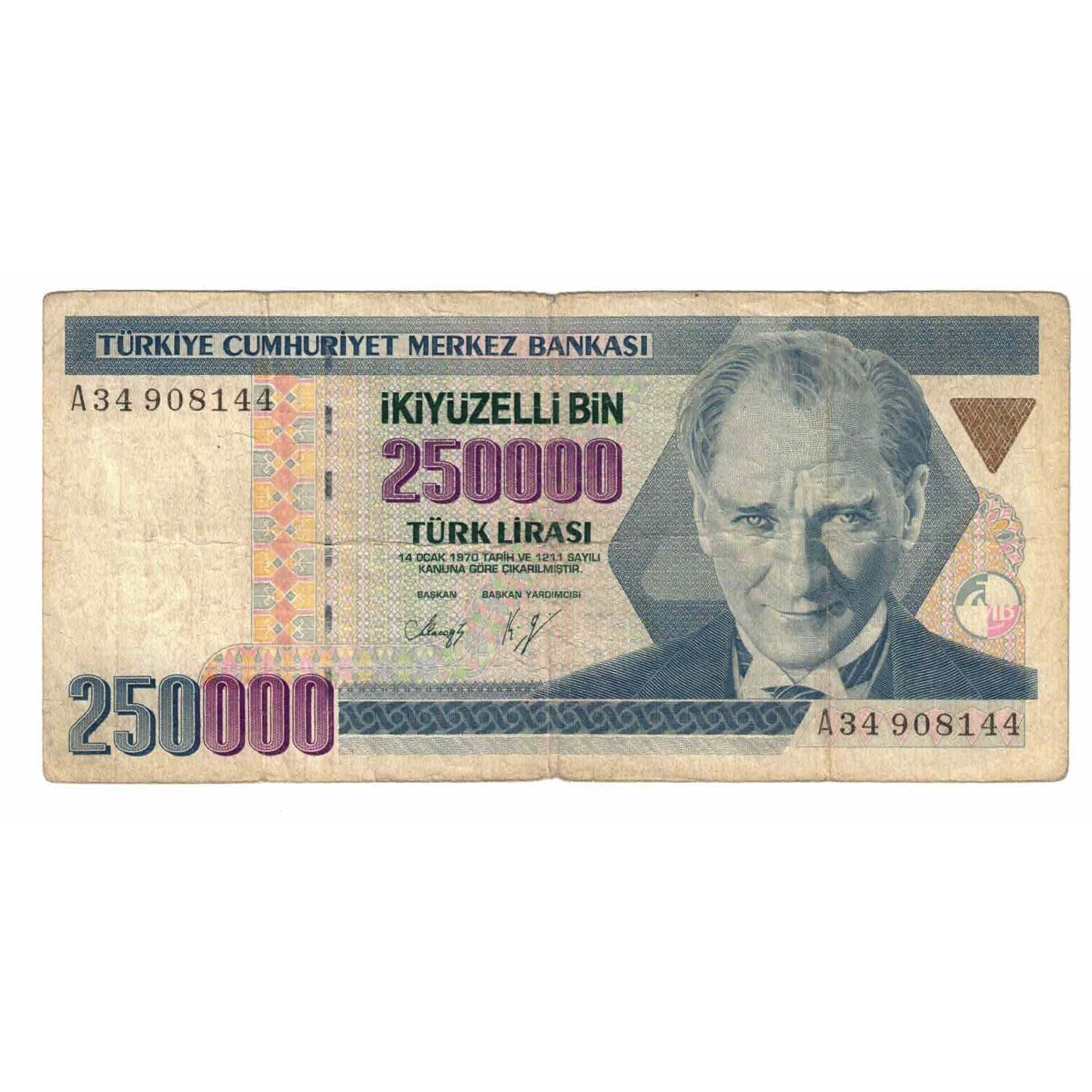 Geldschein, Türkei, 250,000 Lira, Undated (1992-1994), KM:207, S