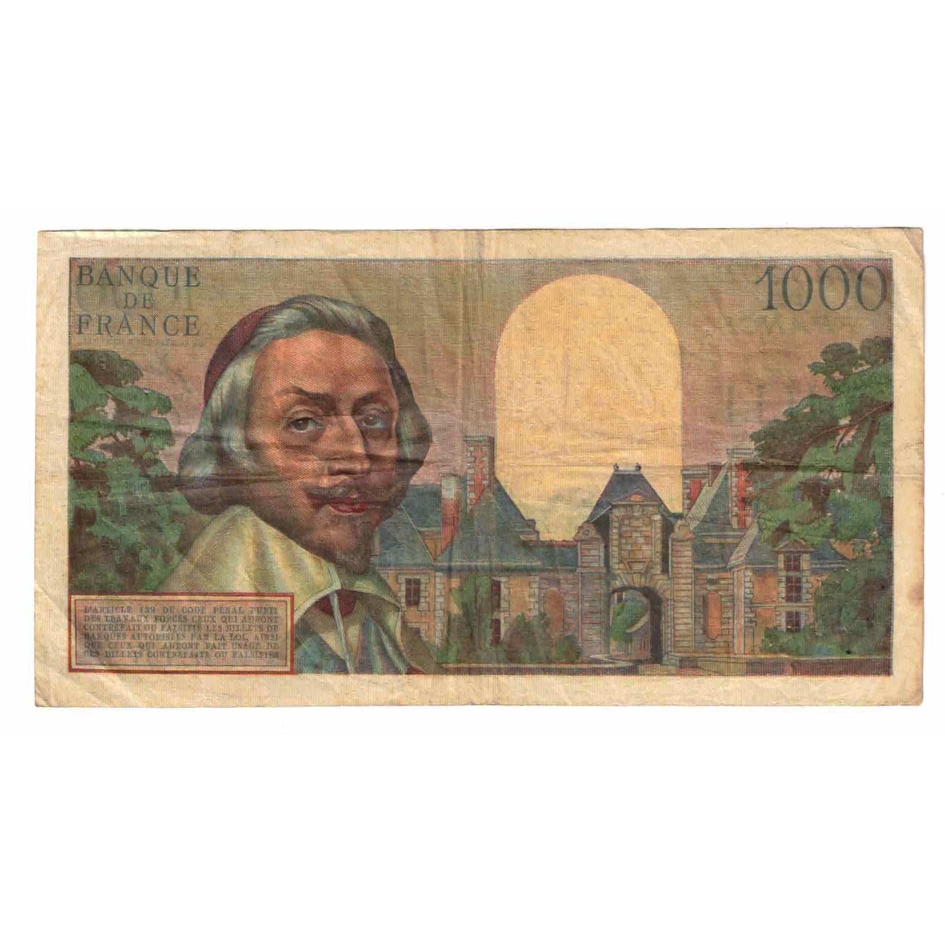 Frankrijk, 1000 Francs, Richelieu, 1955, W.137, TTB, Fayette:42.12, KM:134a