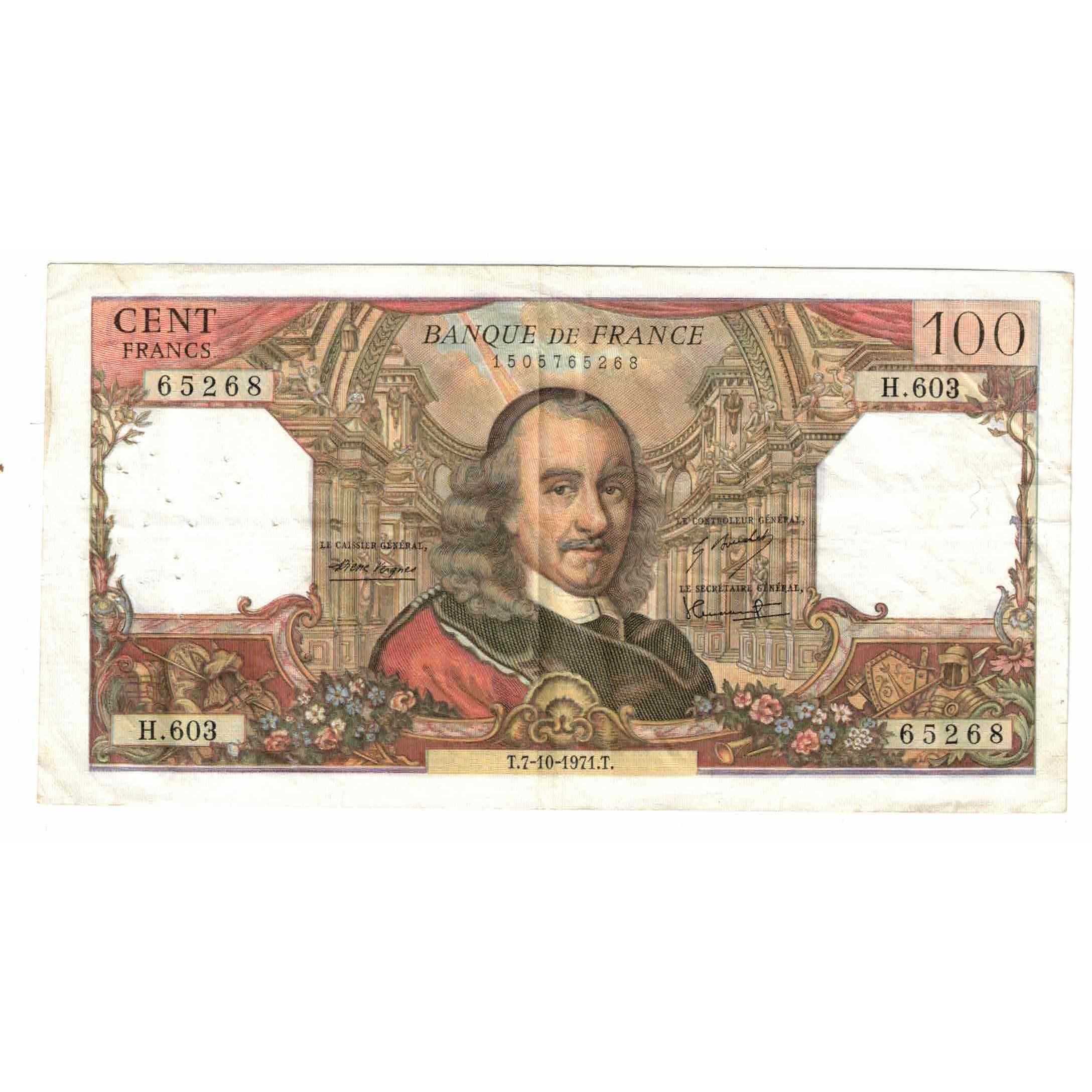 Francia, 100 Francs, Corneille, 1971, H.603, MBC, Fayette:65.35, KM:149d