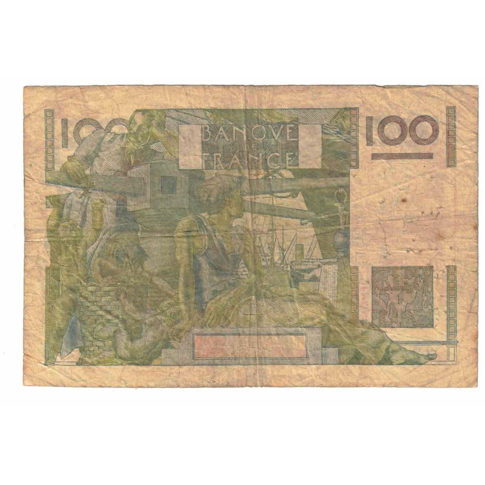 França, 100 Francs, Jeune Paysan, 1953, L.536, VG(8-10), Fayette:28.36, KM:128d
