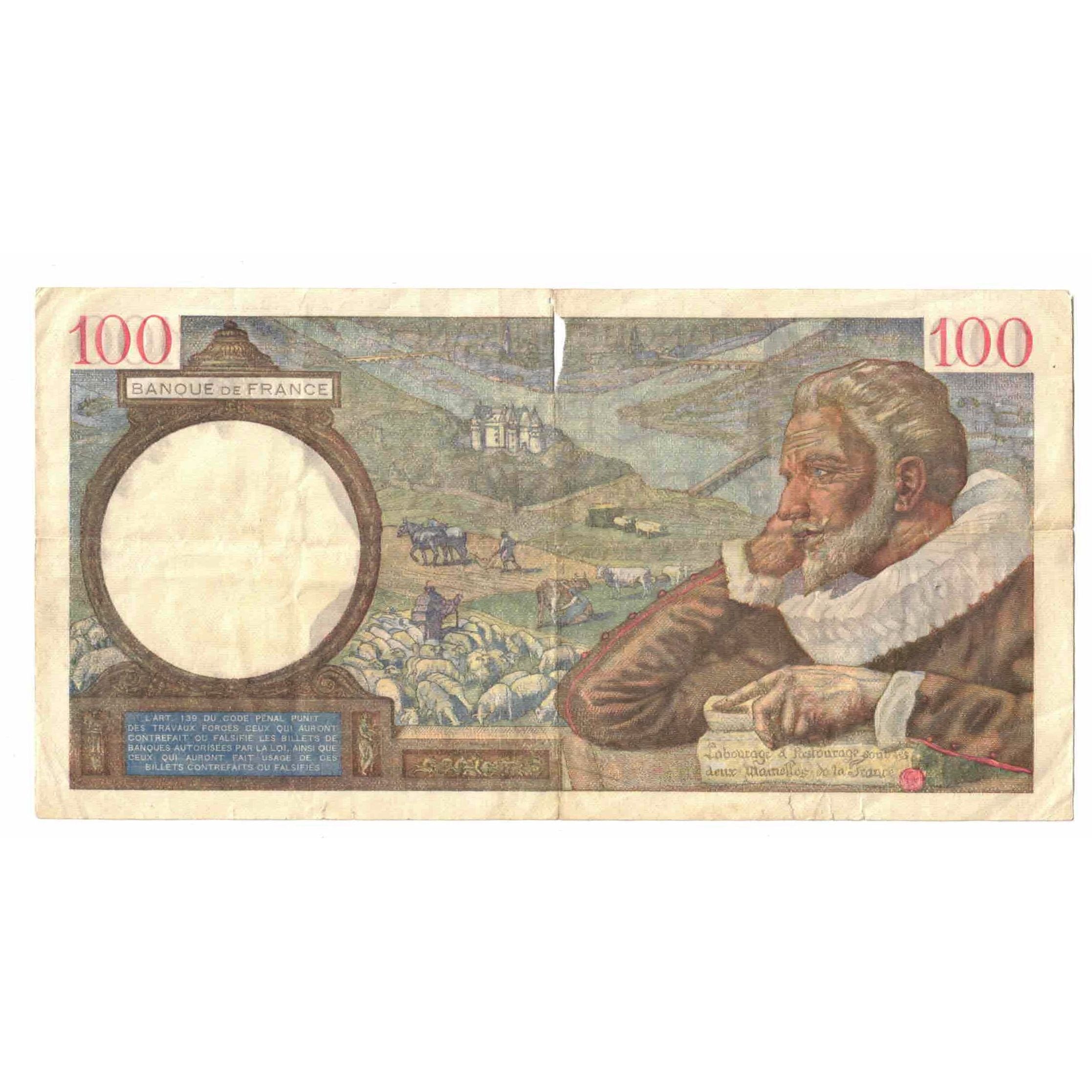 Francia, 100 Francs, Sully, 1940, G.9849, RC, Fayette:26.27, KM:94