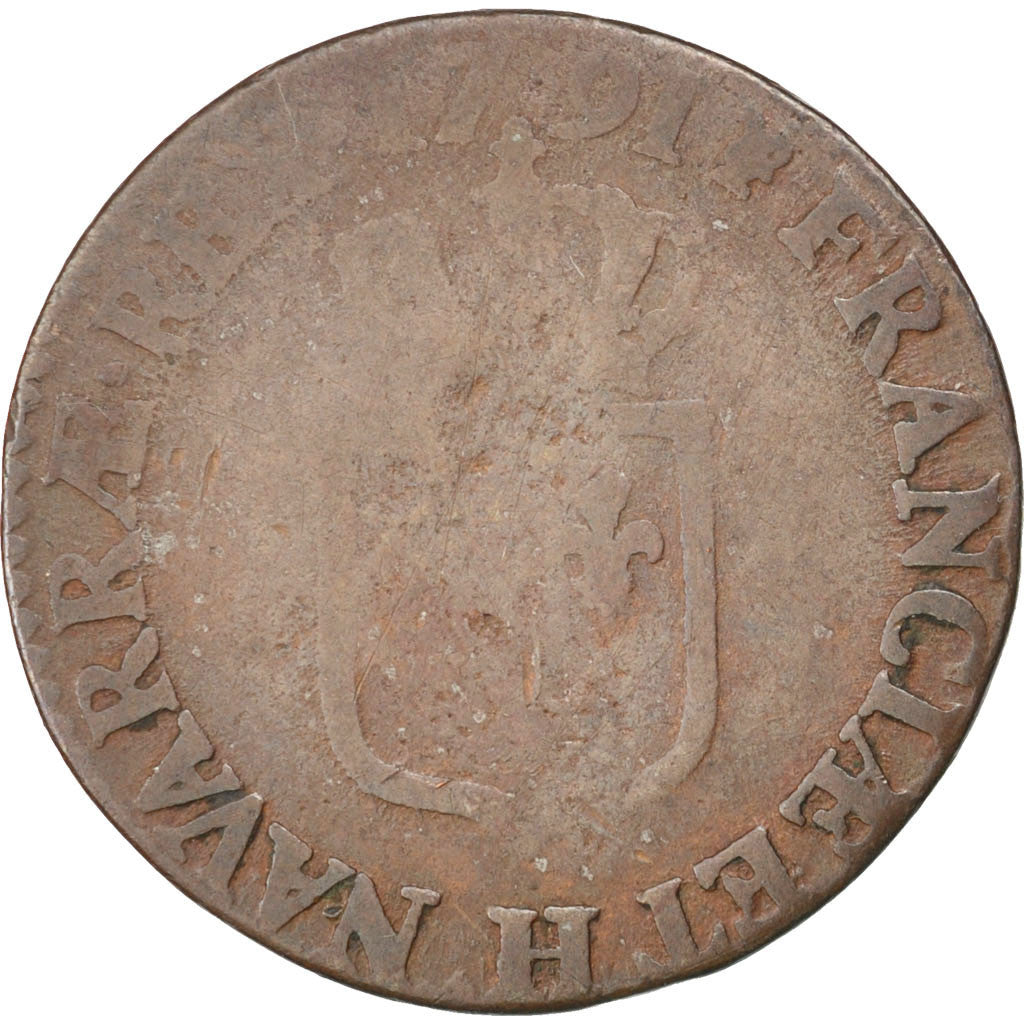 Monnaie, France, Louis XVI, 1/2 Sol ou 1/2 sou, 1/2 Sol, 1791, La Rochelle, TB