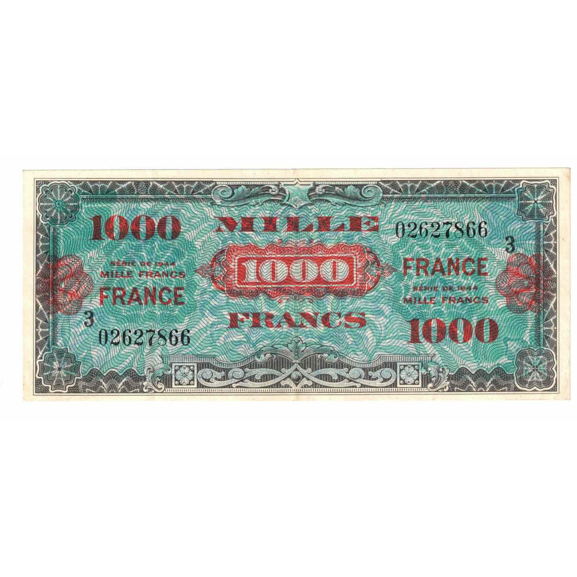Francia, 1000 Francs, 1945 Verso France, 1945, SERIE DE 1944, SPL-