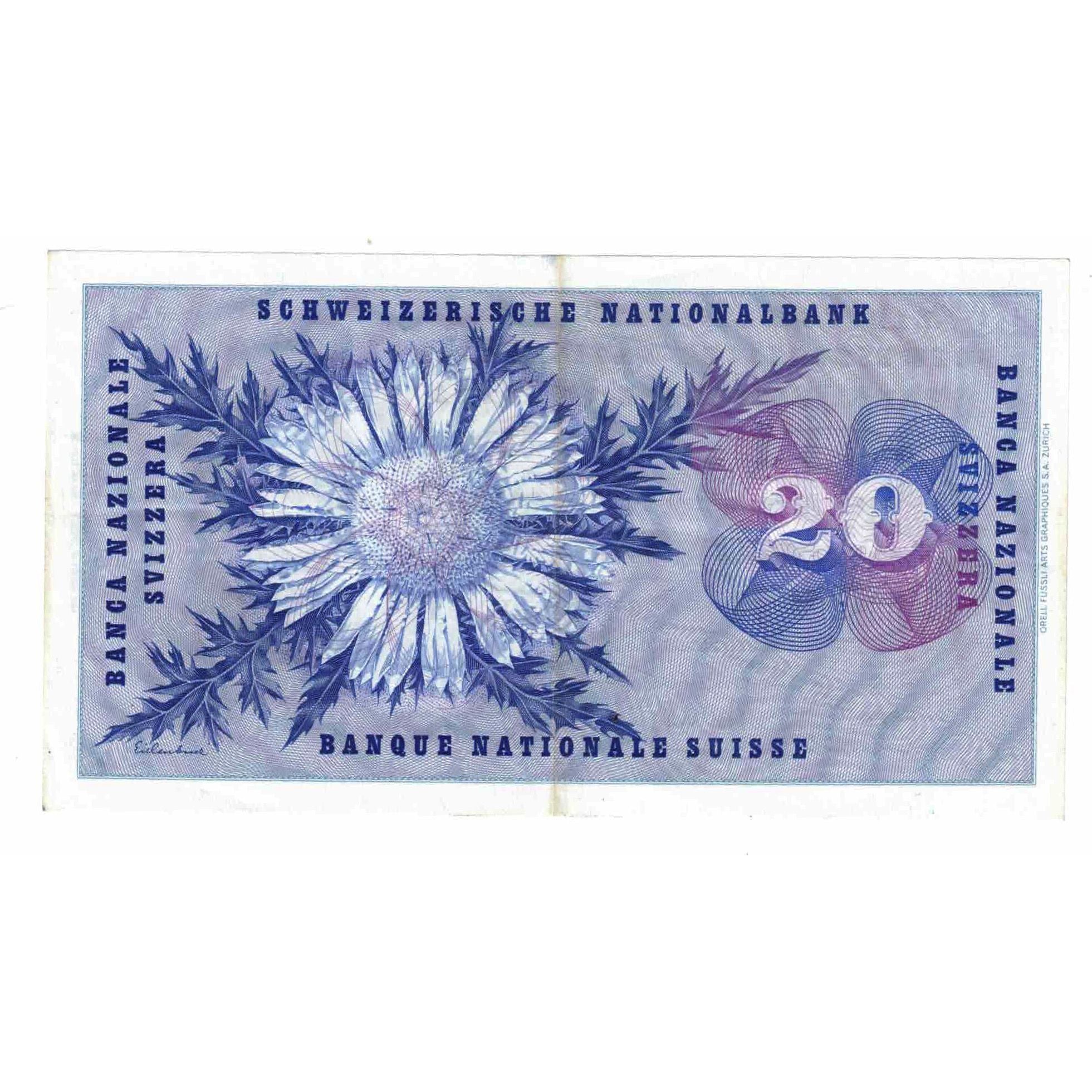 Geldschein, Schweiz, 20 Franken, 1967, 1967-01-01, KM:46n, SS