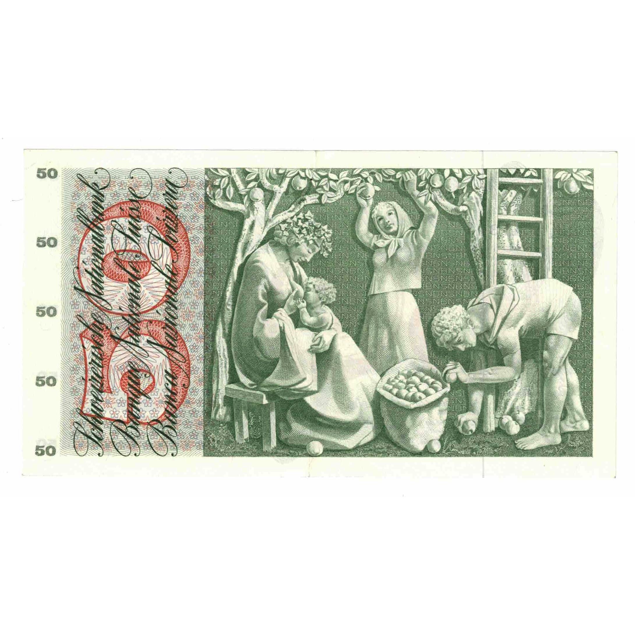 Geldschein, Schweiz, 50 Franken, 1965, 1965-01-21, KM:48e, VZ