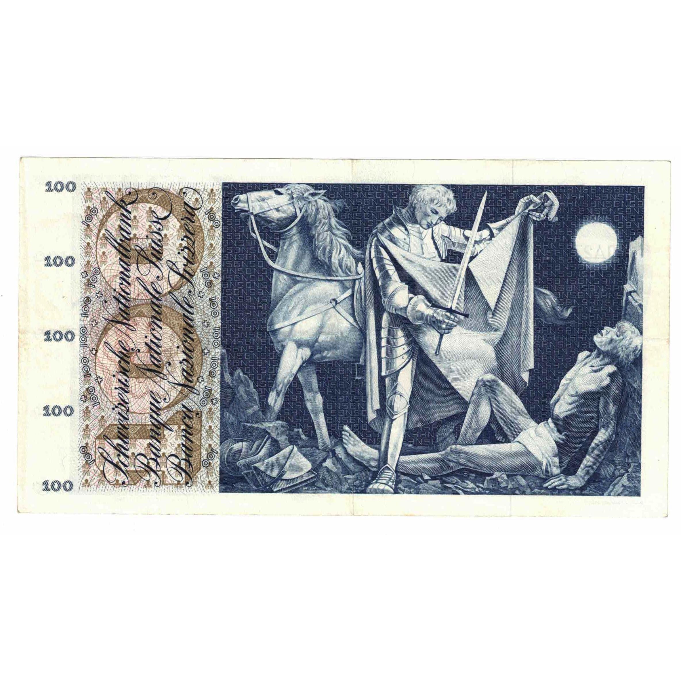 Geldschein, Schweiz, 100 Franken, 1965, 1961-01-21, KM:49g, VZ