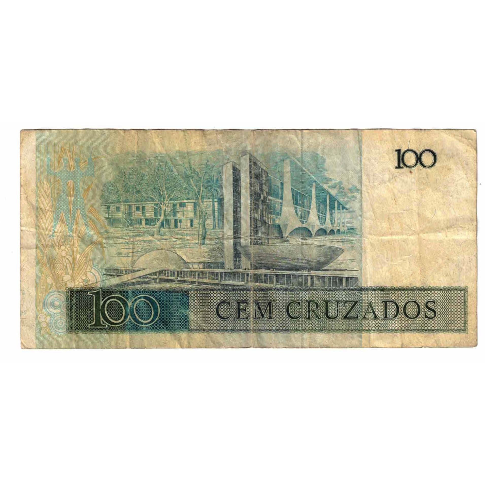 Nota, Brasil, 100 Cruzados, Undated (1987), KM:211b, VF(20-25)