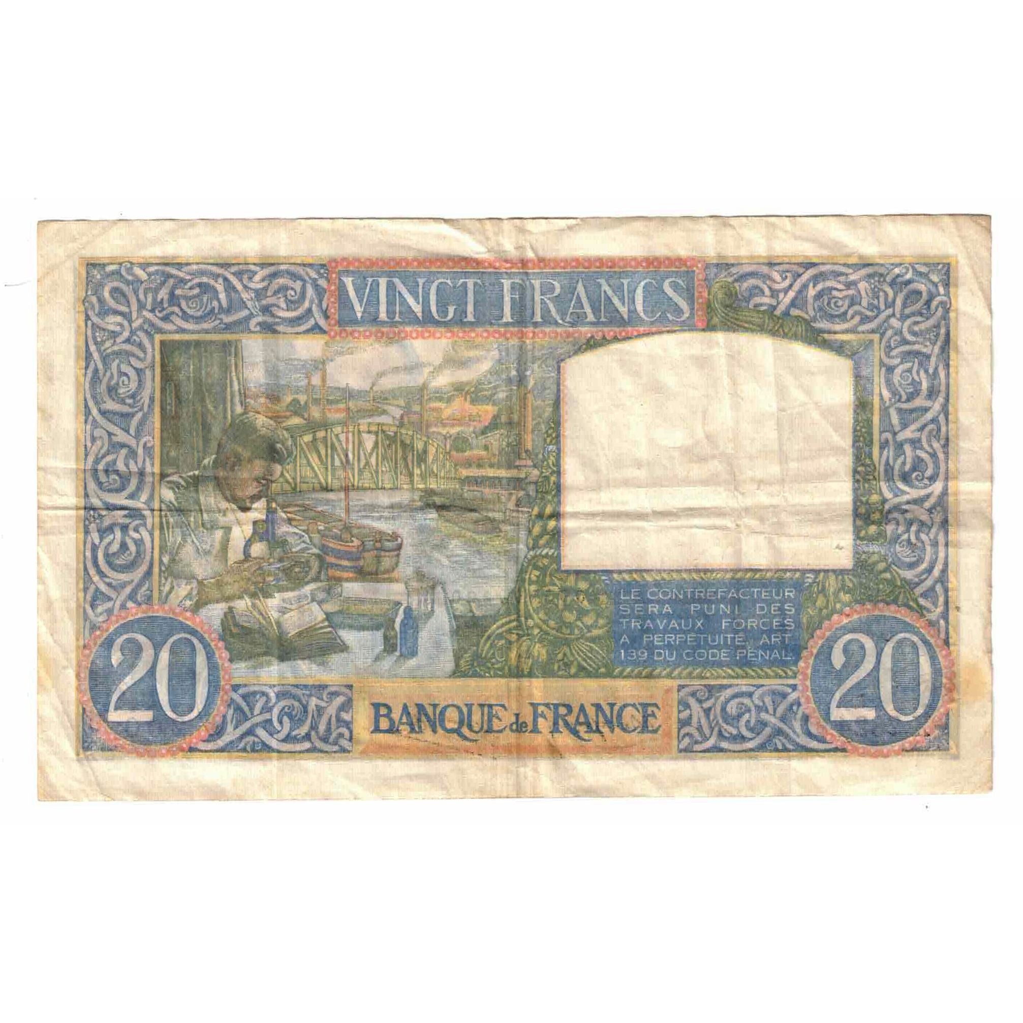 Francia, 20 Francs, Science et Travail, 1940, X.2624, MB+, Fayette:12.11, KM:92b