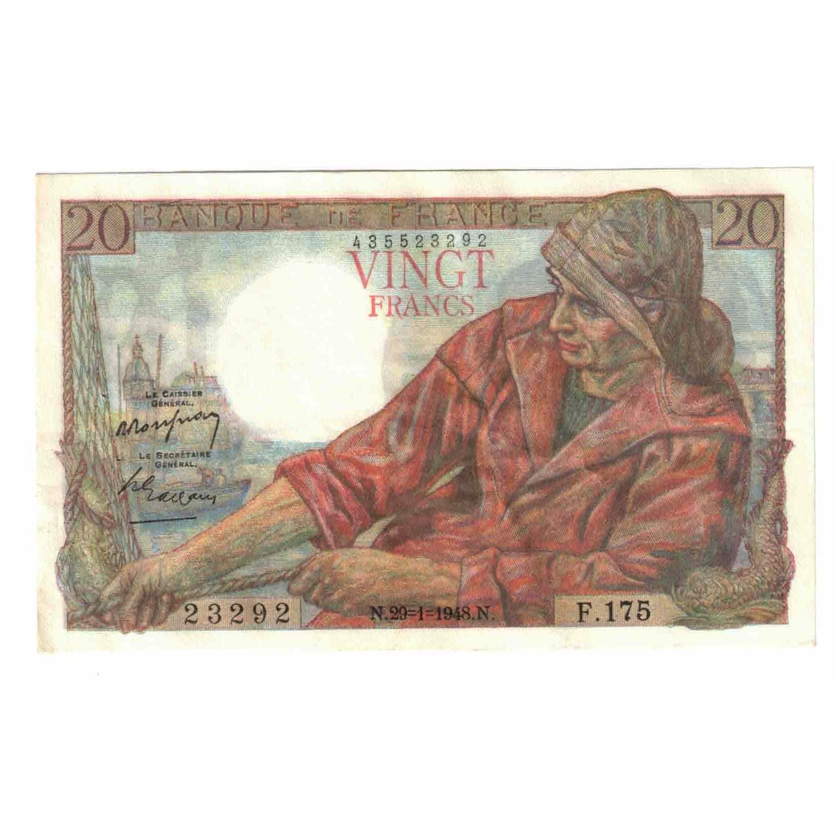 Frankreich, 20 Francs, Pêcheur, 1948, F.175, VZ, Fayette:13.12, KM:100c