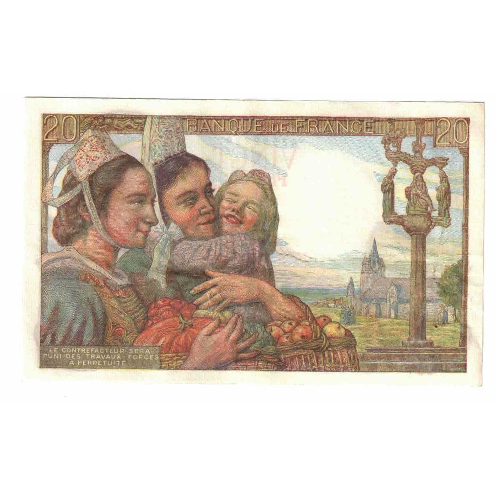 Frankreich, 20 Francs, Pêcheur, 1948, F.175, VZ, Fayette:13.12, KM:100c