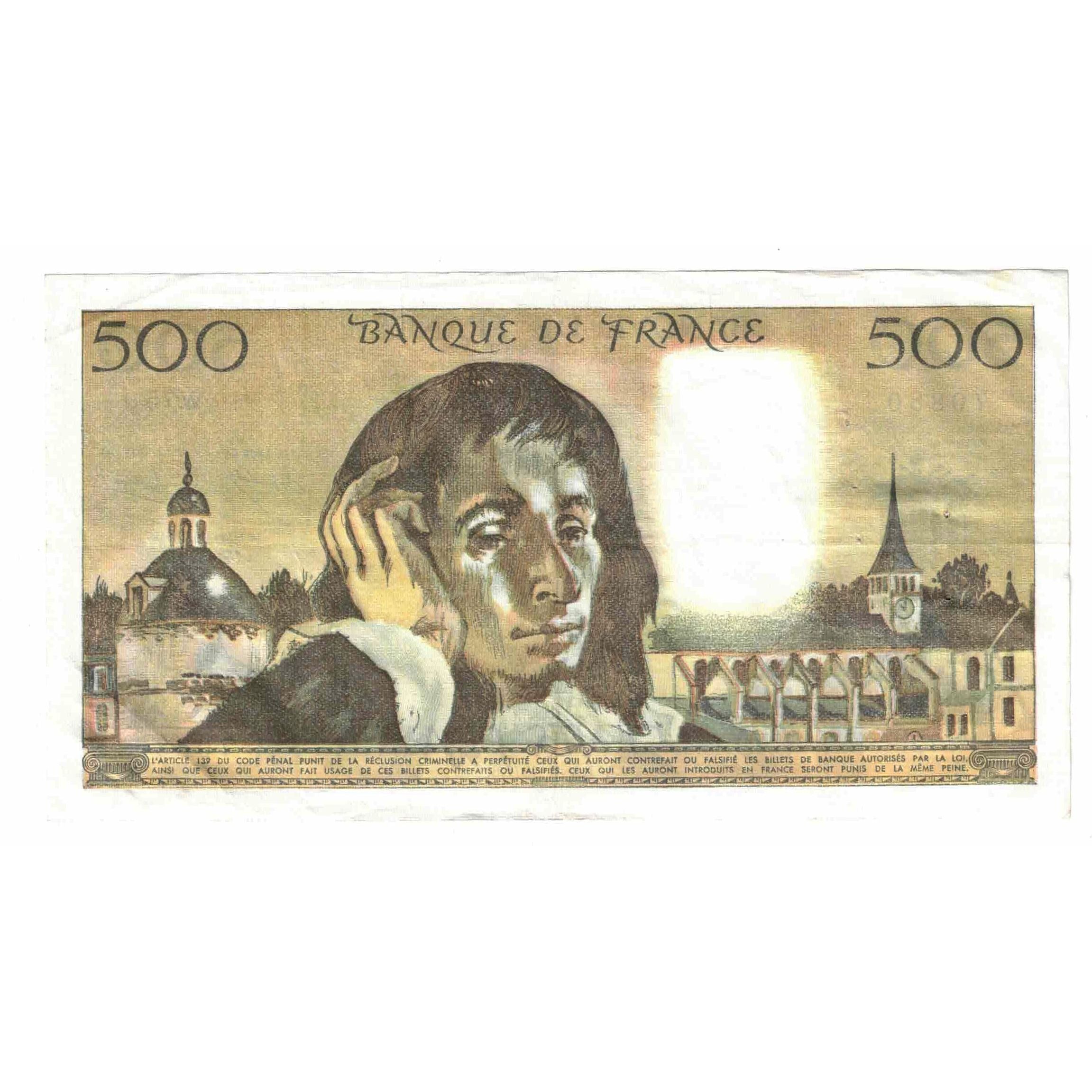 Frankreich, 500 Francs, Pascal, 1977, W.75, SS+, Fayette:71.17, KM:156d