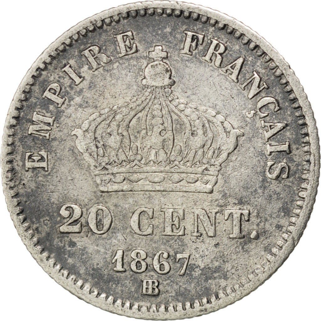 Coin, France, Napoleon III, Napoléon III, 20 Centimes, 1867, Strasbourg
