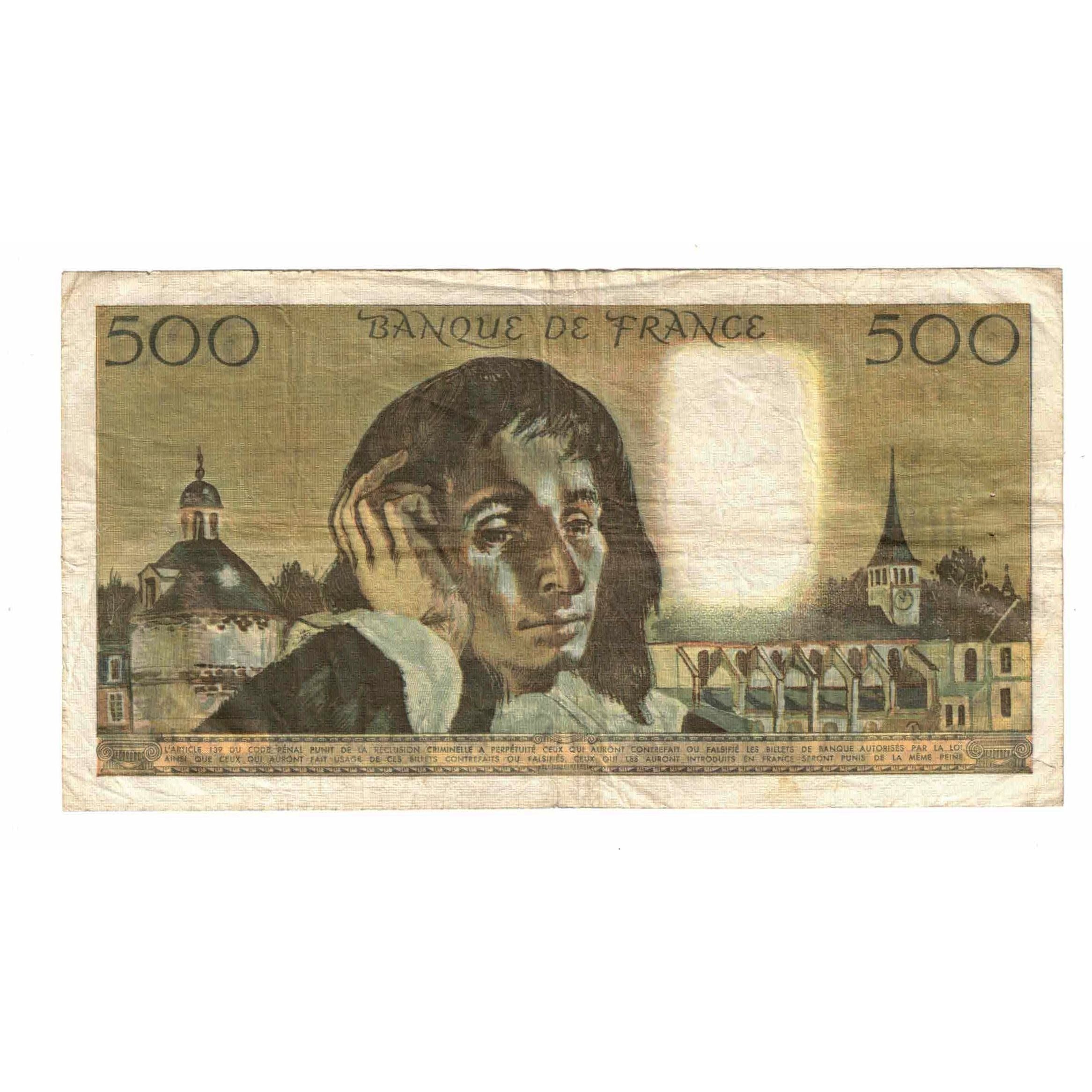 Francia, 500 Francs, Pascal, 1973, F.39, MB, Fayette:71.10, KM:156b