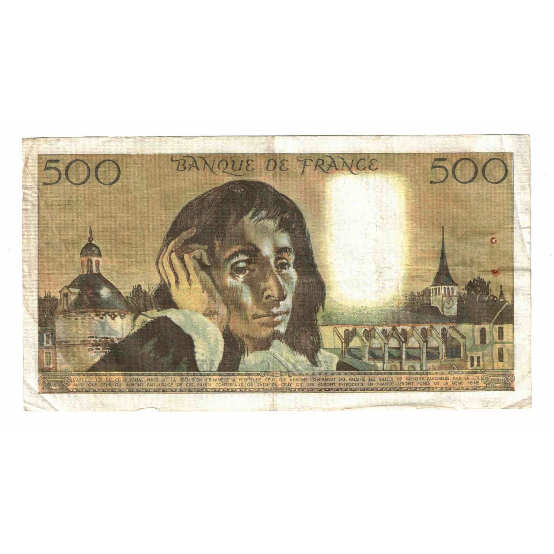 Francja, 500 Francs, Pascal, 1973, K.34, EF(40-45), Fayette:71.10, KM:156b