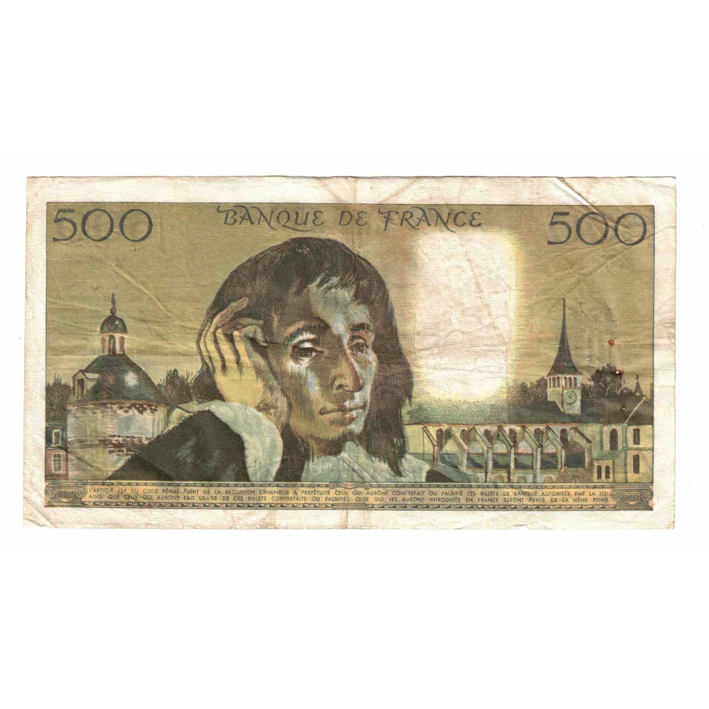 France, 500 Francs, Pascal, 1973, M.37, VF(20-25), Fayette:71.10, KM:156b