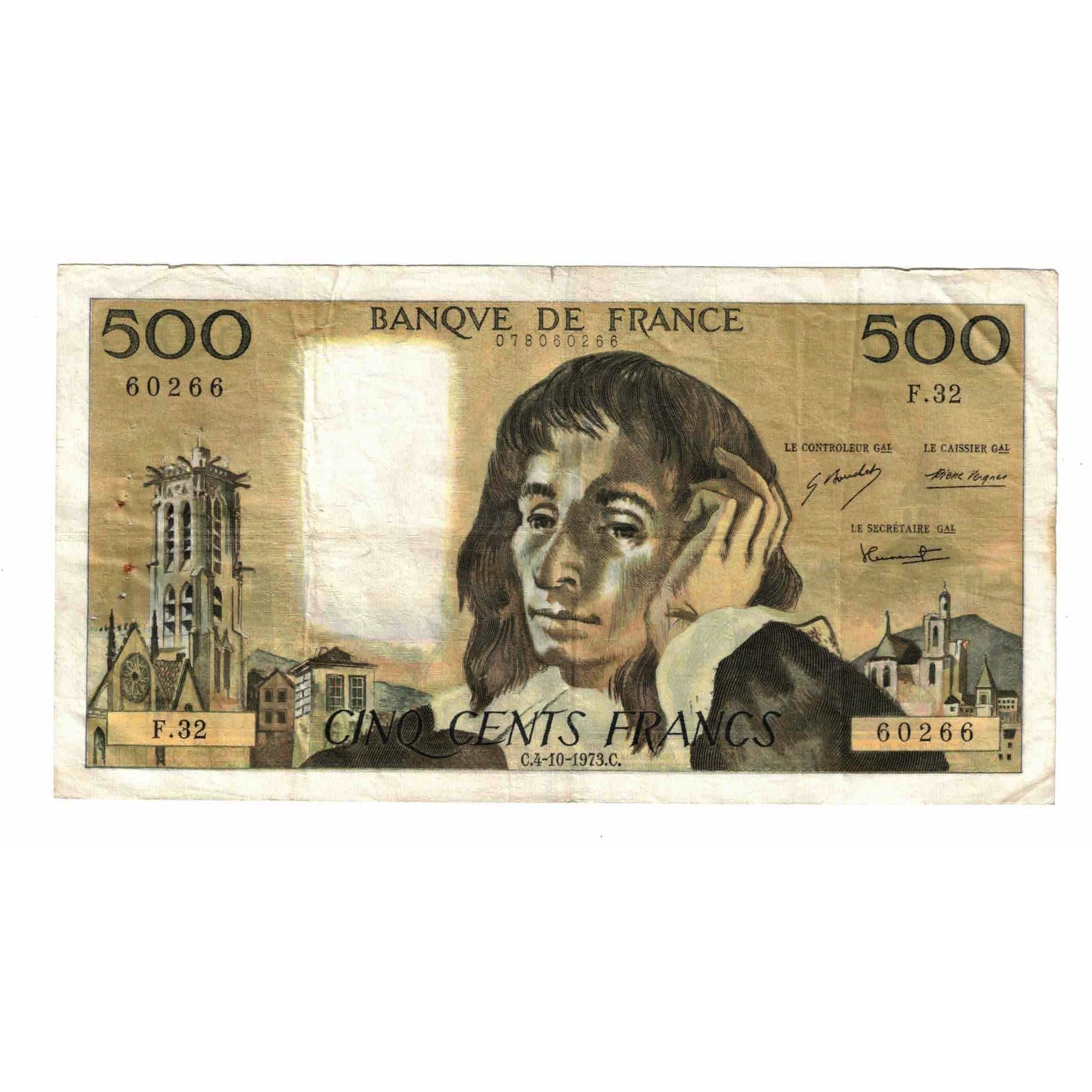 Frankreich, 500 Francs, Pascal, 1973, F.32, S, Fayette:71.9, KM:156b