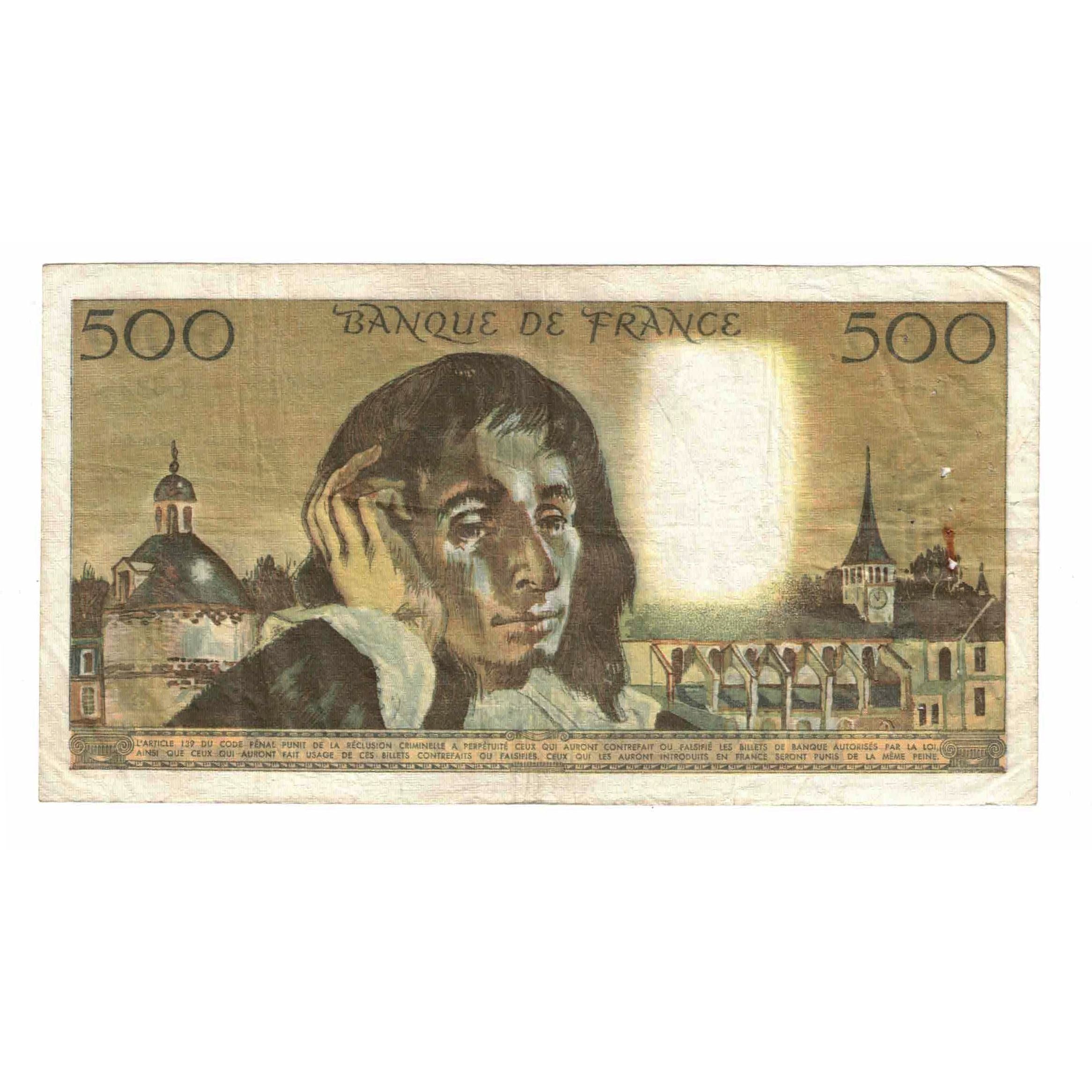 Francja, 500 Francs, Pascal, 1973, T.32, VF(30-35), Fayette:71.9, KM:156b