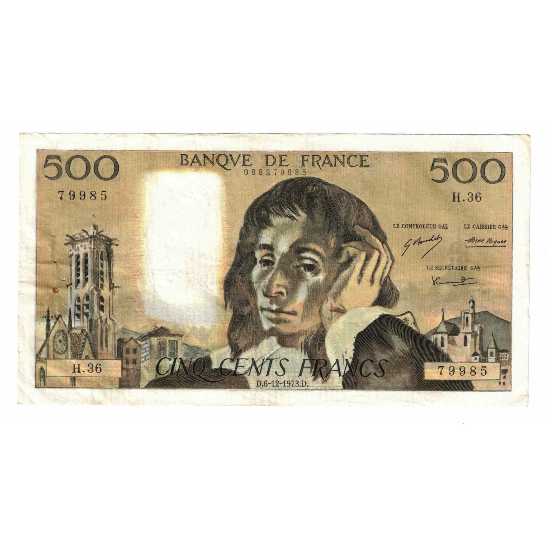 Frankreich, 500 Francs, Pascal, 1973, H.36, SS, Fayette:71.10, KM:156b