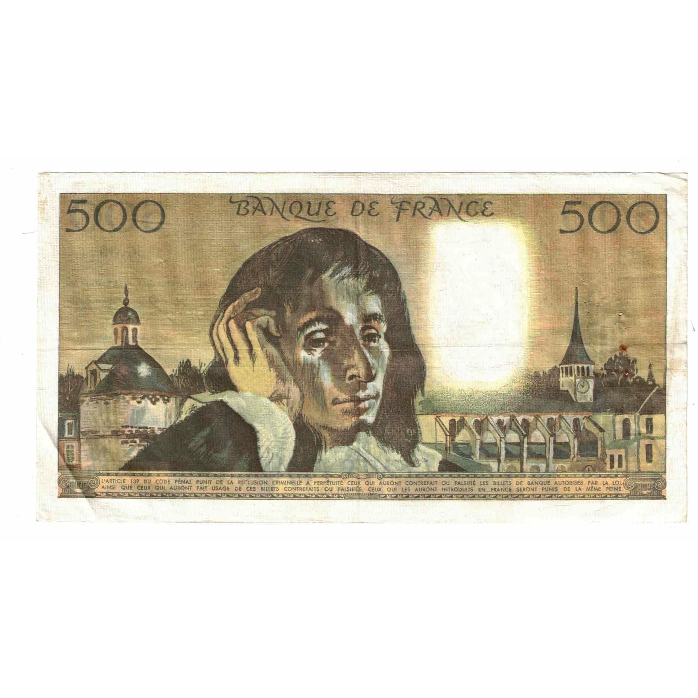 Frankrijk, 500 Francs, Pascal, 1973, G.36, TTB+, Fayette:71.10, KM:156b