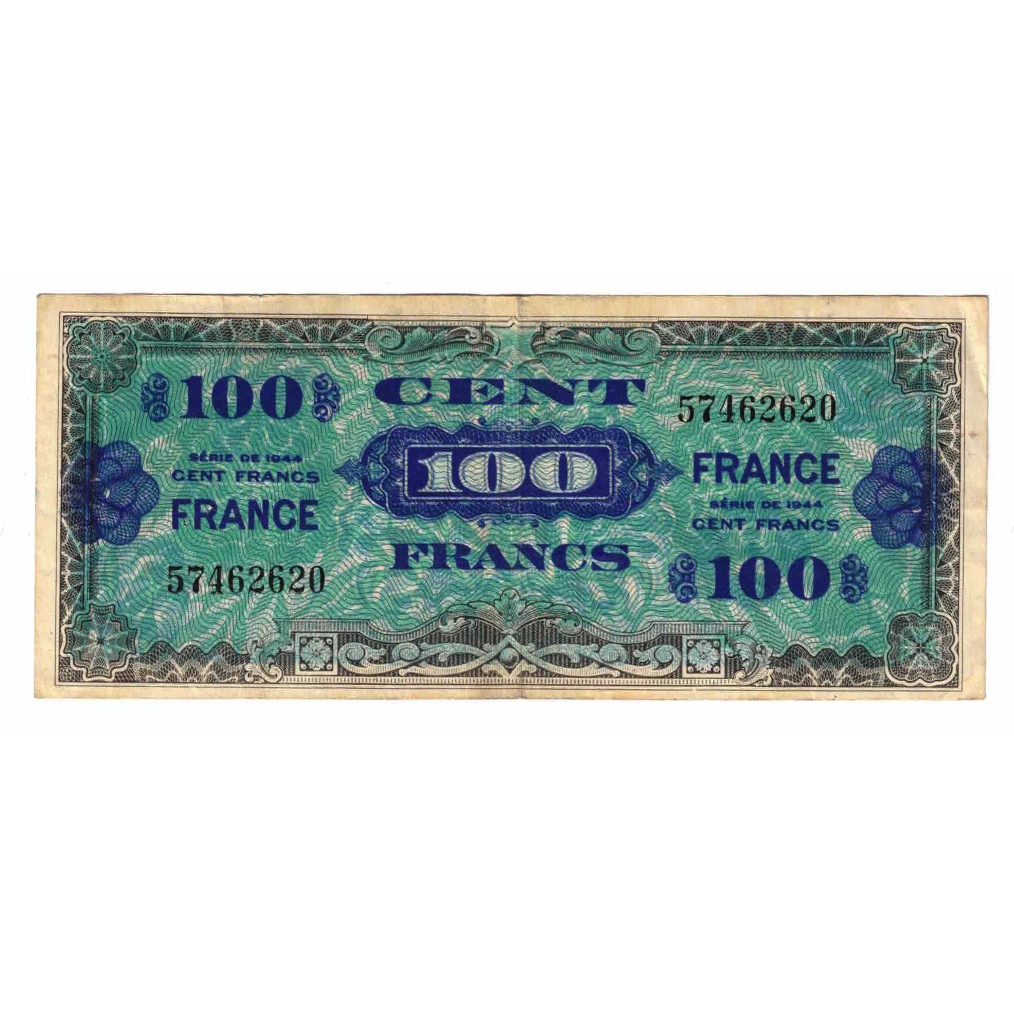 Frankreich, 100 Francs, 1945 Verso France, 1945, SERIE DE 1944, SS