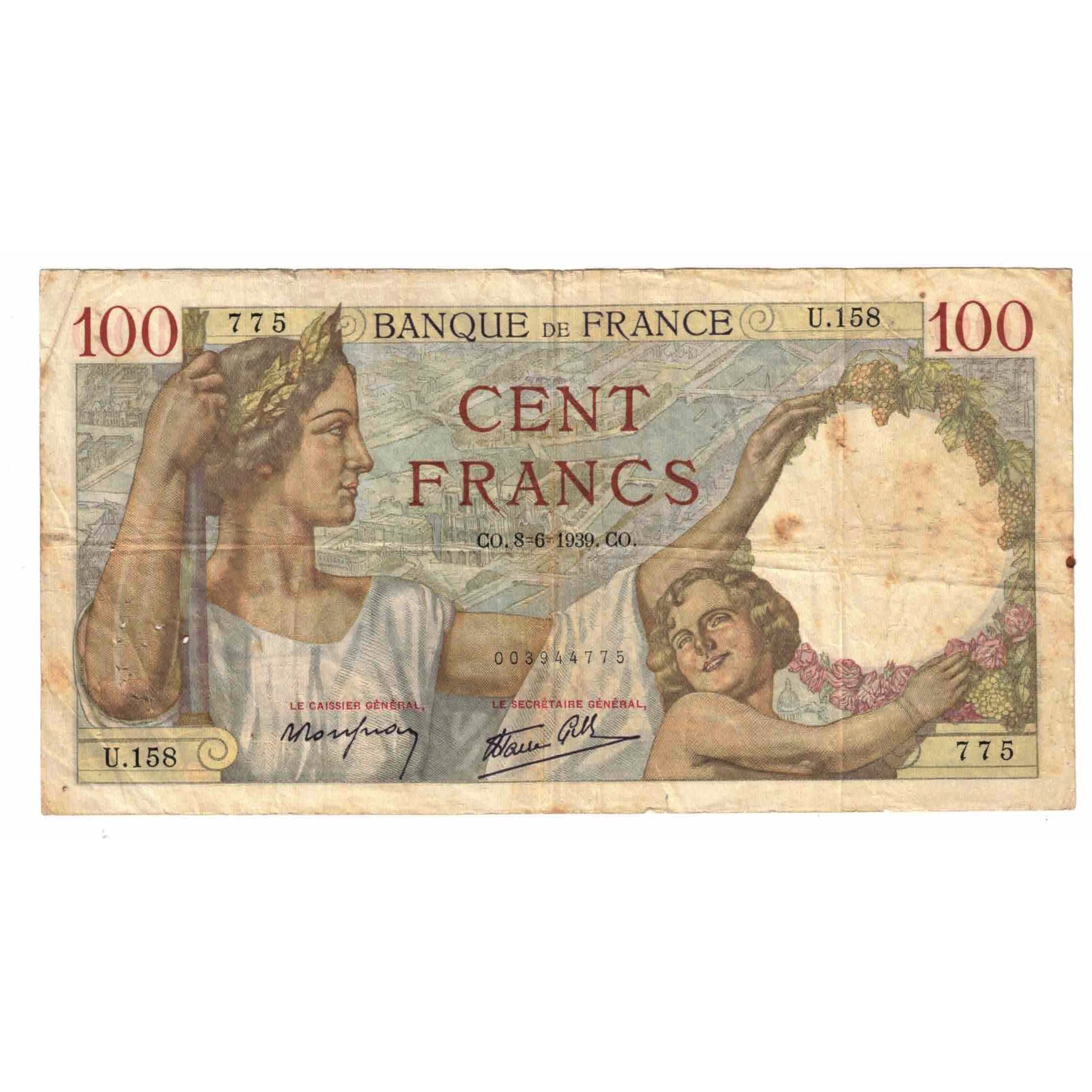 Frankreich, 100 Francs, Sully, 1939, U.158, S, Fayette:26.2, KM:94