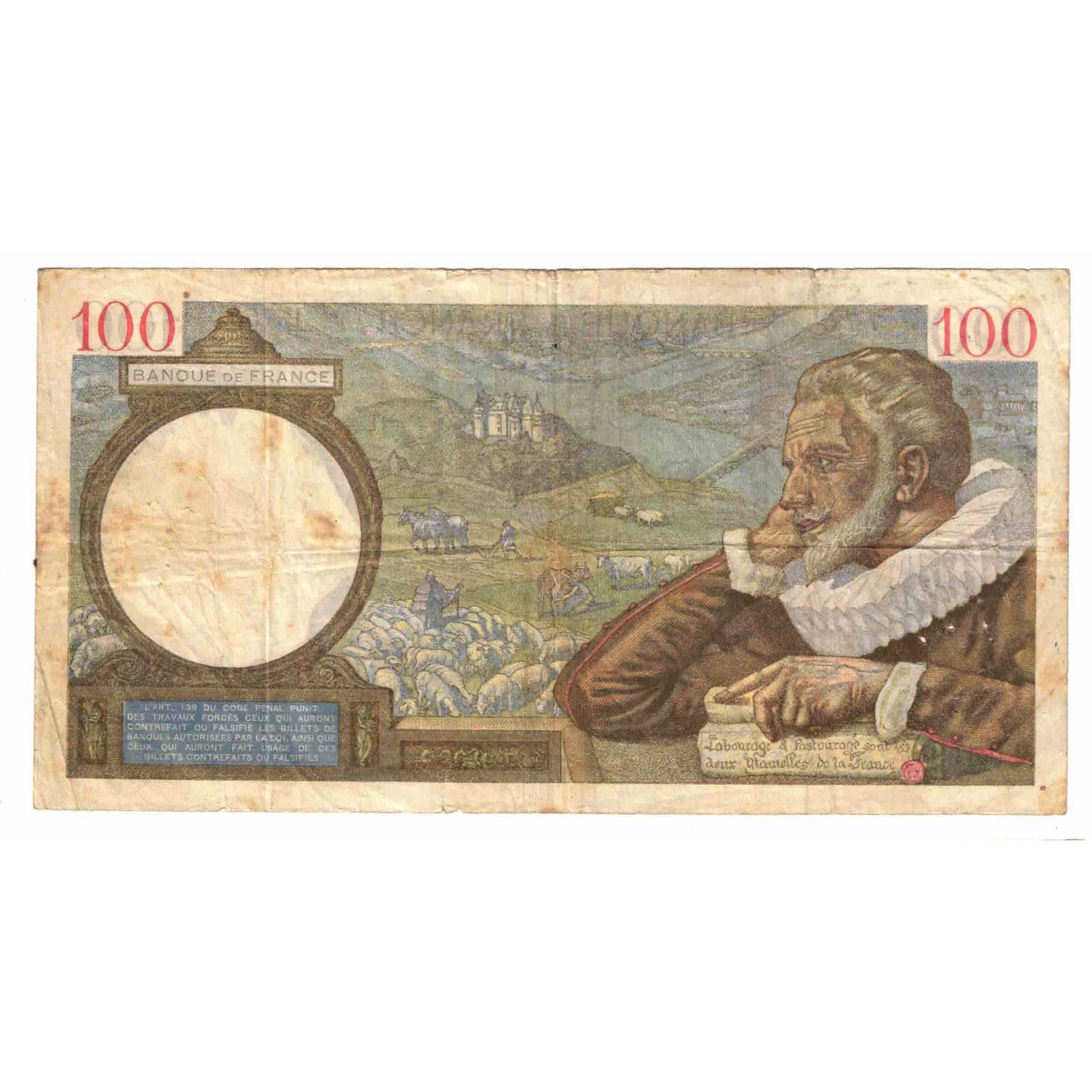 Frankreich, 100 Francs, Sully, 1939, U.158, S, Fayette:26.2, KM:94