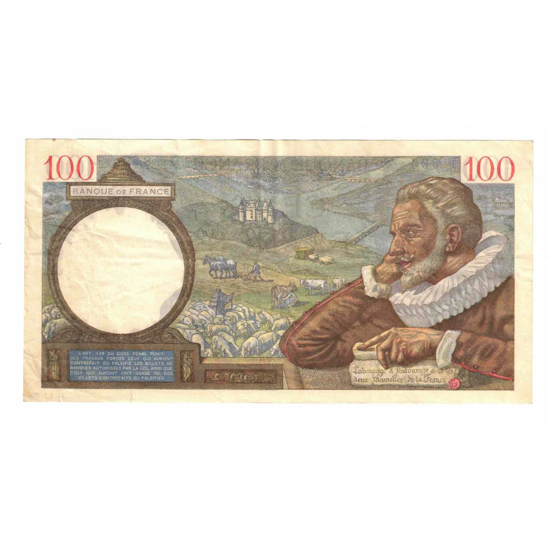 Francia, 100 Francs, Sully, 1939, S.98, BB, Fayette:26.2, KM:94