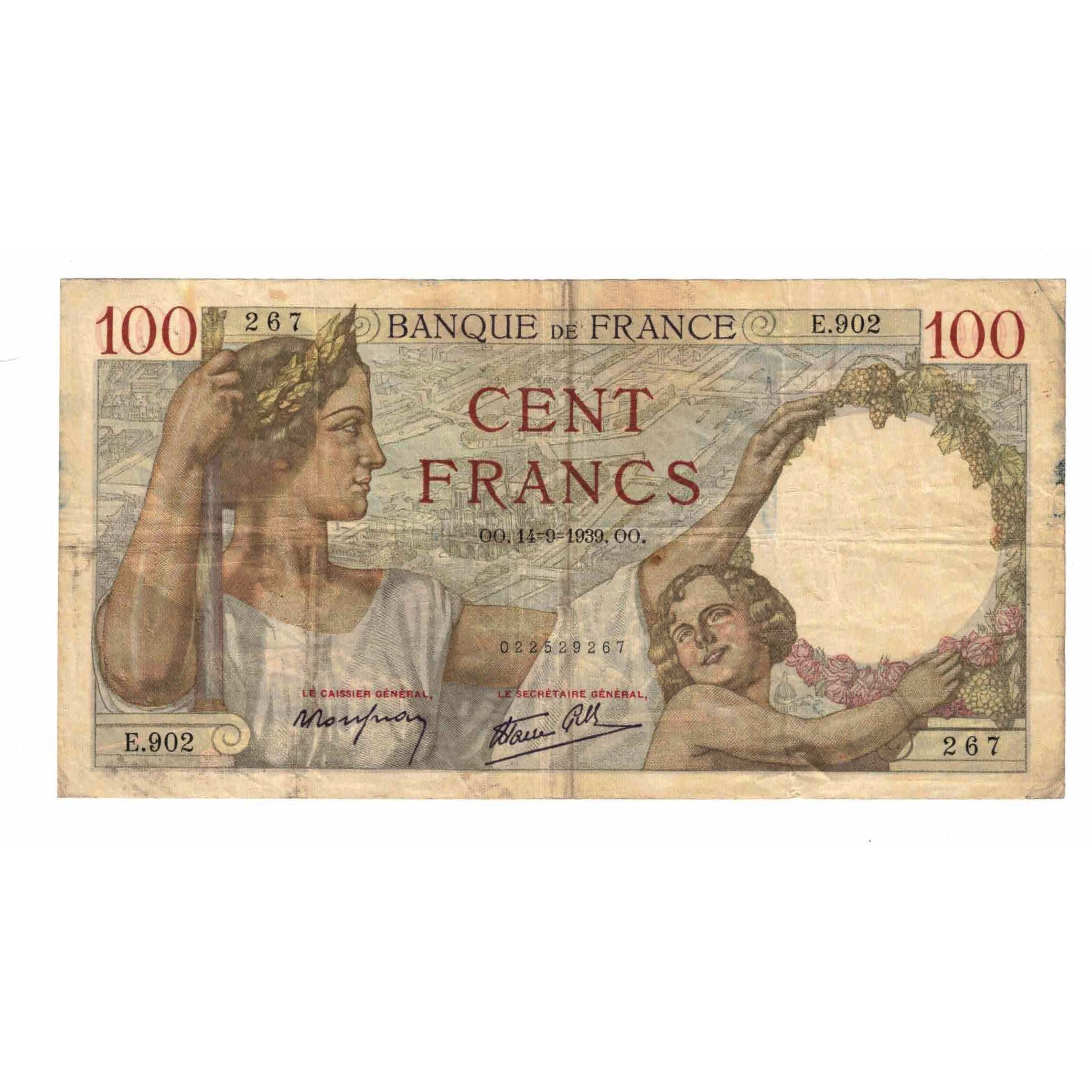 Frankreich, 100 Francs, Sully, 1939, E.902, S+, Fayette:26.06, KM:94