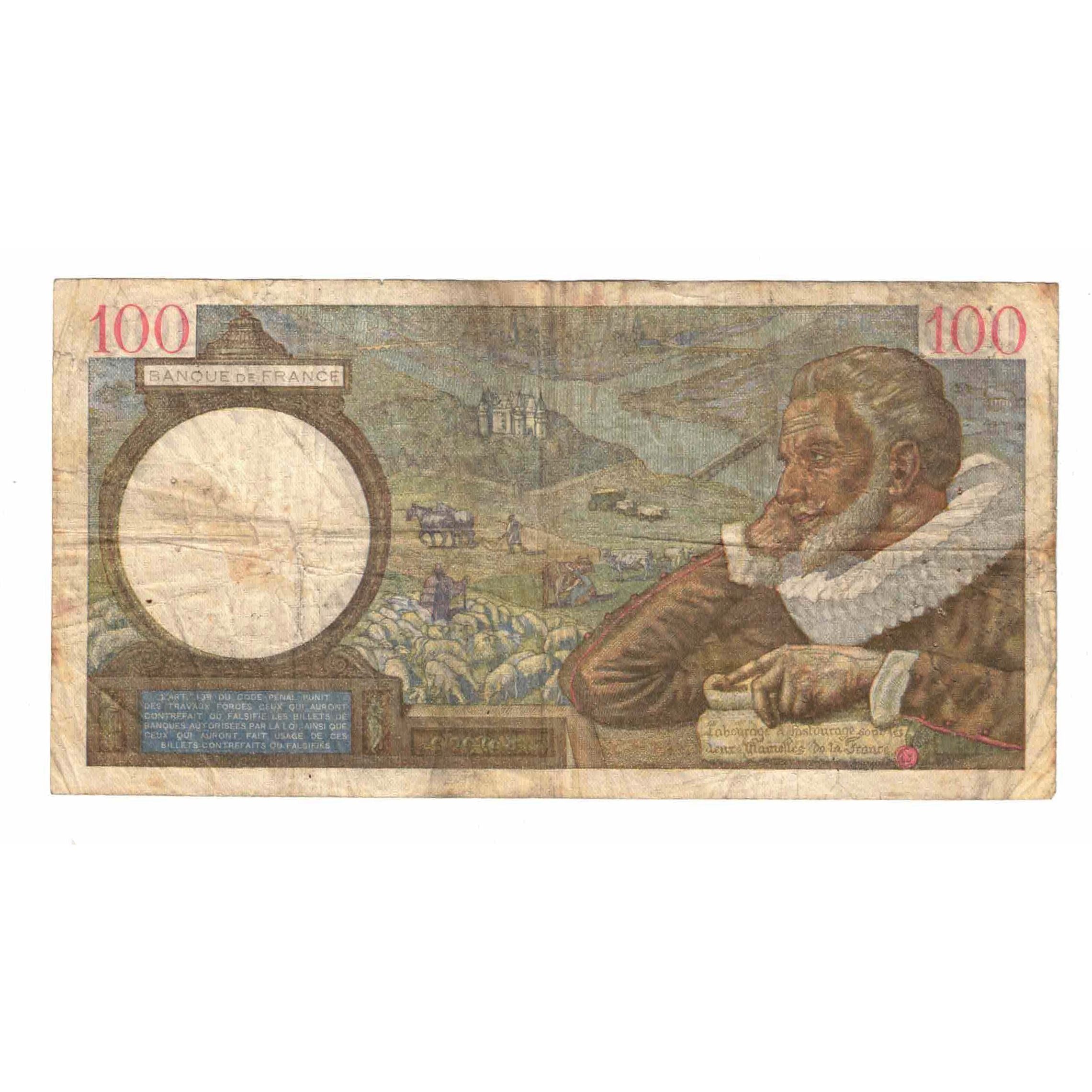 Francia, 100 Francs, Sully, 1940, G.13939, BC, Fayette:26.36, KM:94