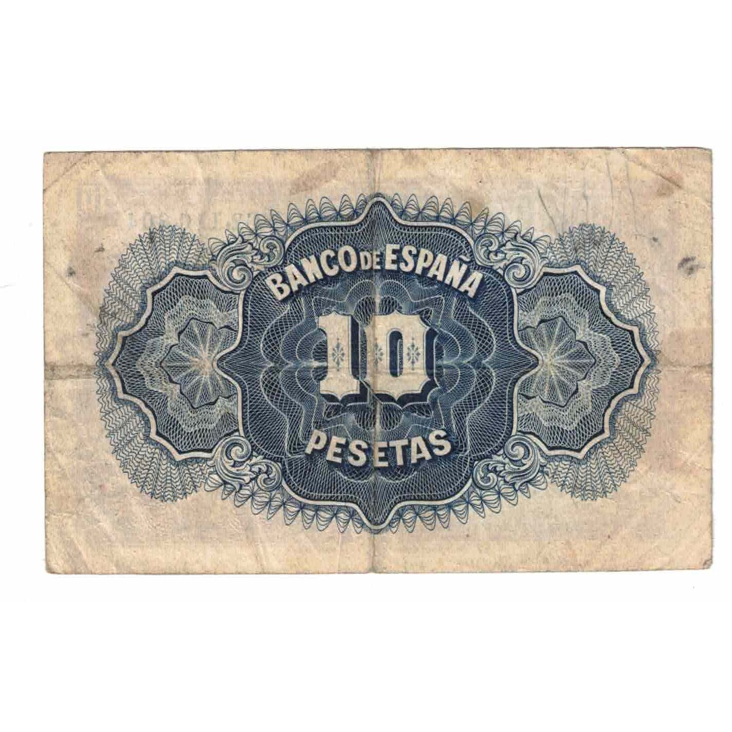 Banconote, Spagna, 10 Pesetas, 1935, KM:86a, MB