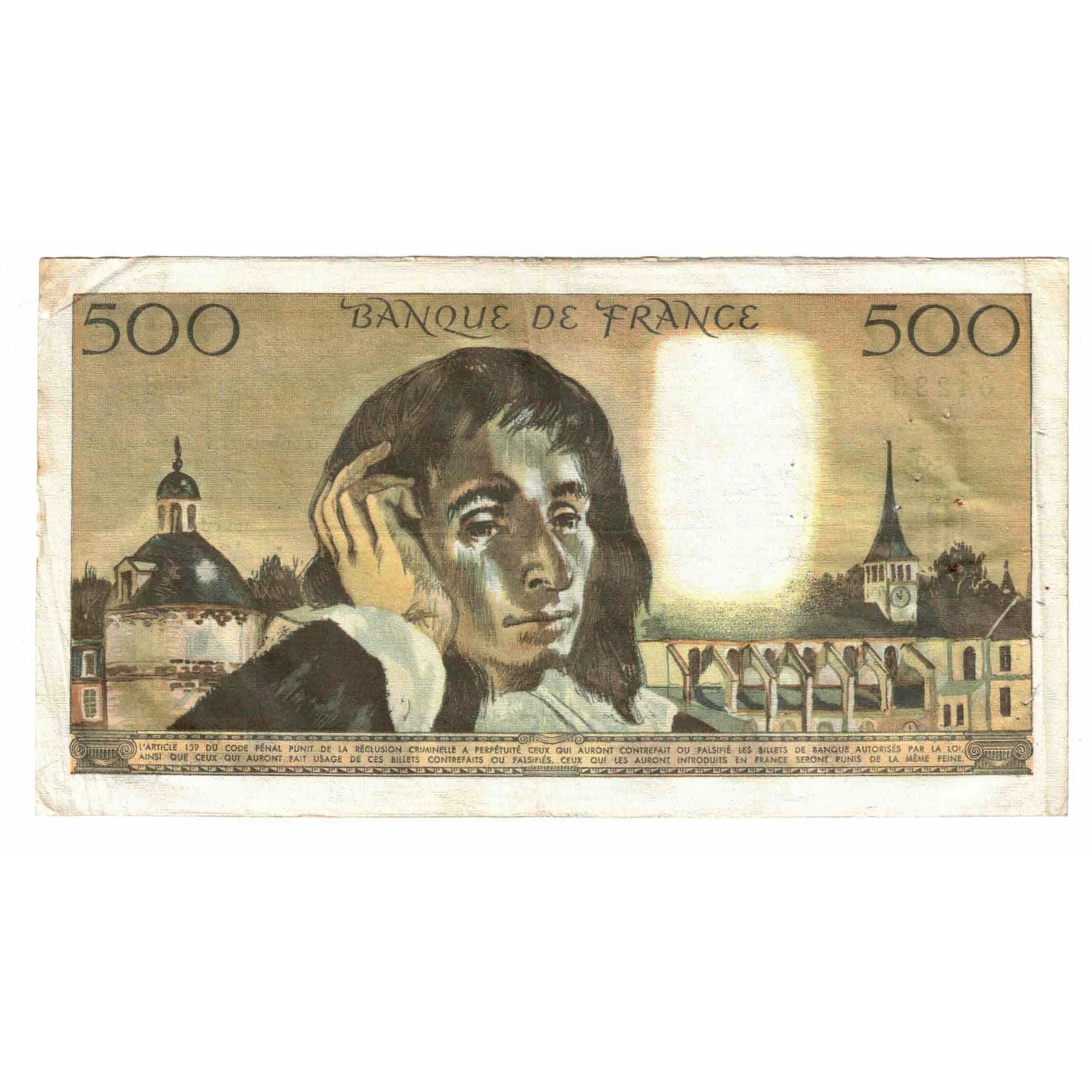 Frankrijk, 500 Francs, Pascal, 1969, Y.8, TB, Fayette:71.3, KM:156a