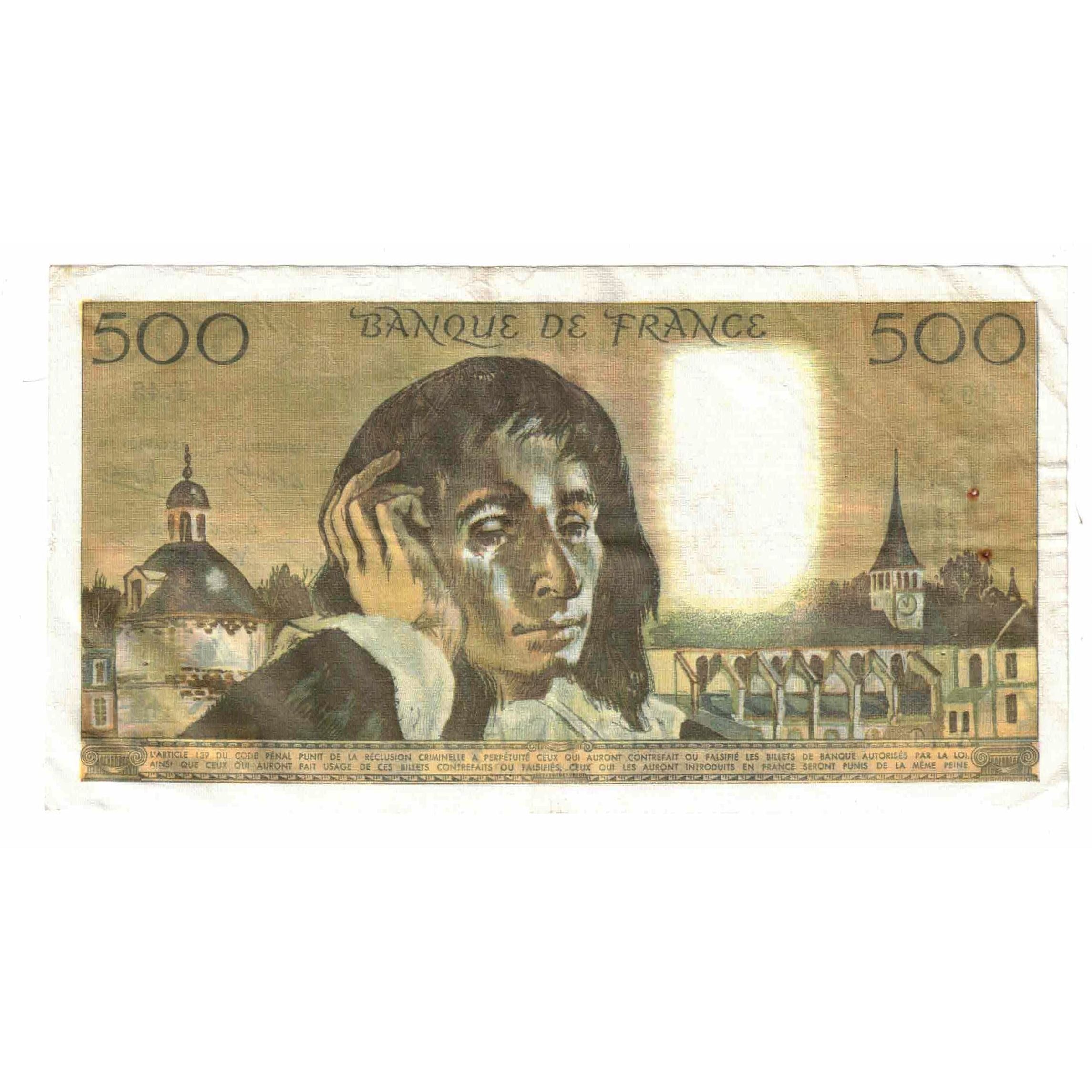Francja, 500 Francs, Pascal, 1974, T.45, VF(30-35), Fayette:71.12, KM:156c