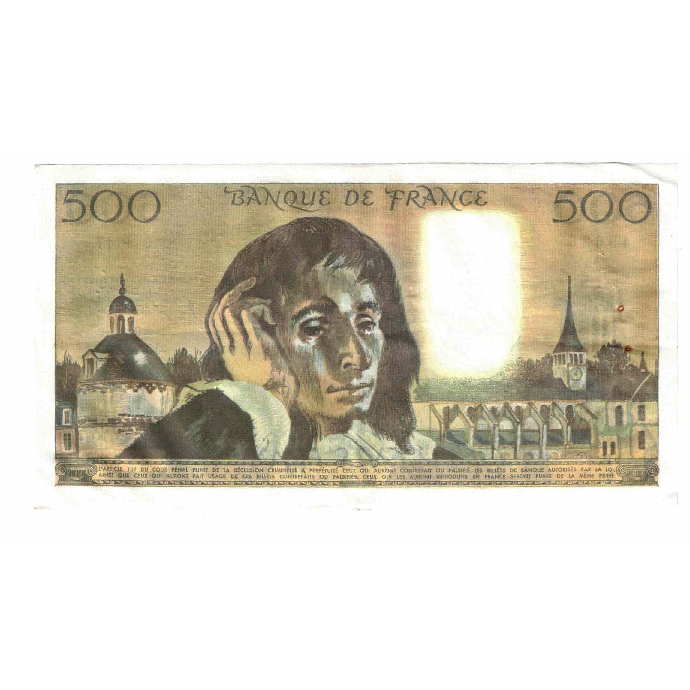França, 500 Francs, Pascal, 1974, P.47, AU(50-53), Fayette:71.12, KM:156c