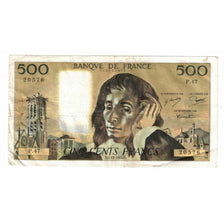 Francia, 500 Francs, Pascal, 1974, P.47, BC+, Fayette:71.12, KM:156c